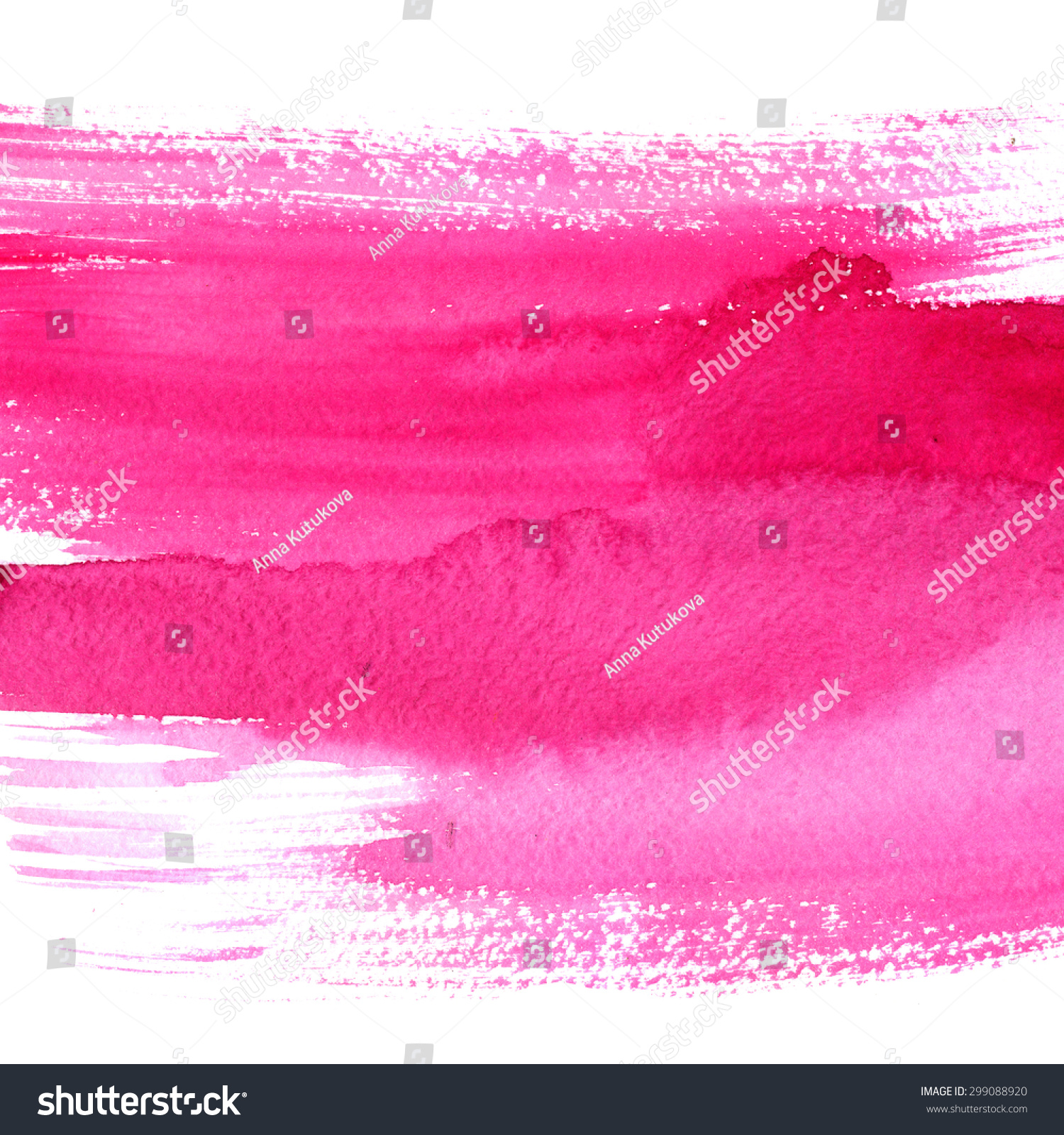 Expressive Pink Watercolor Brush Stroke Hand Stock Illustration ...