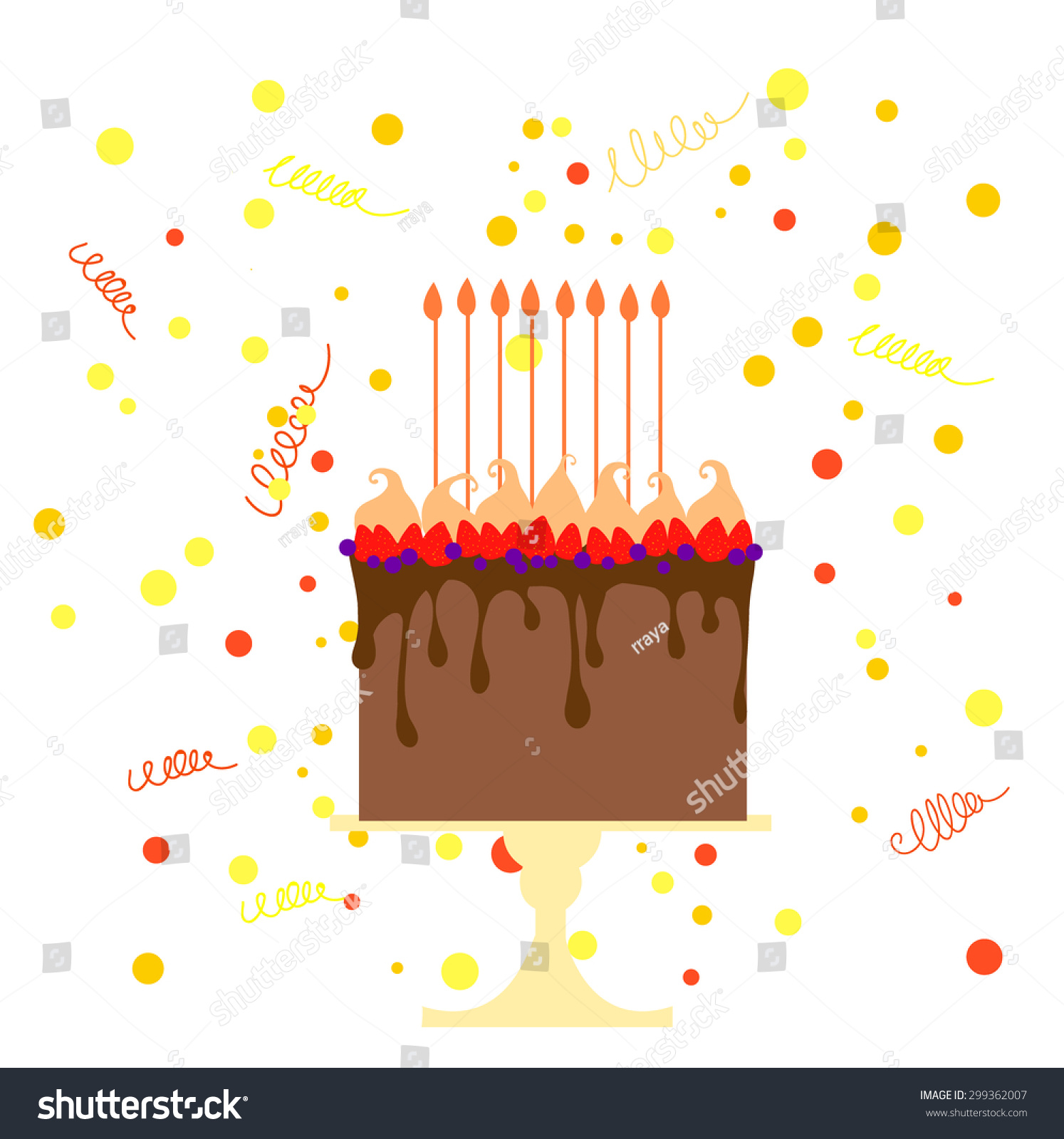 Birthday Cake Candlesvector Illustration Stock Vector Royalty Free 299362007 Shutterstock 6419