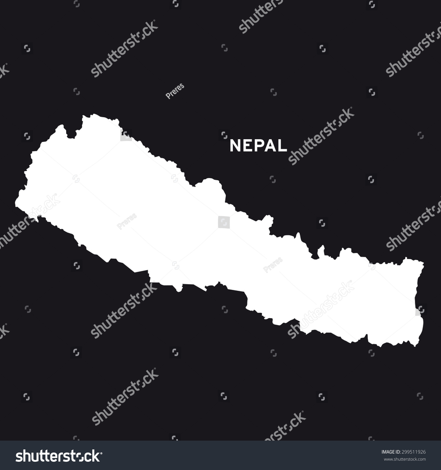 Nepal Map Vector Stock Vector (royalty Free) 299511926 