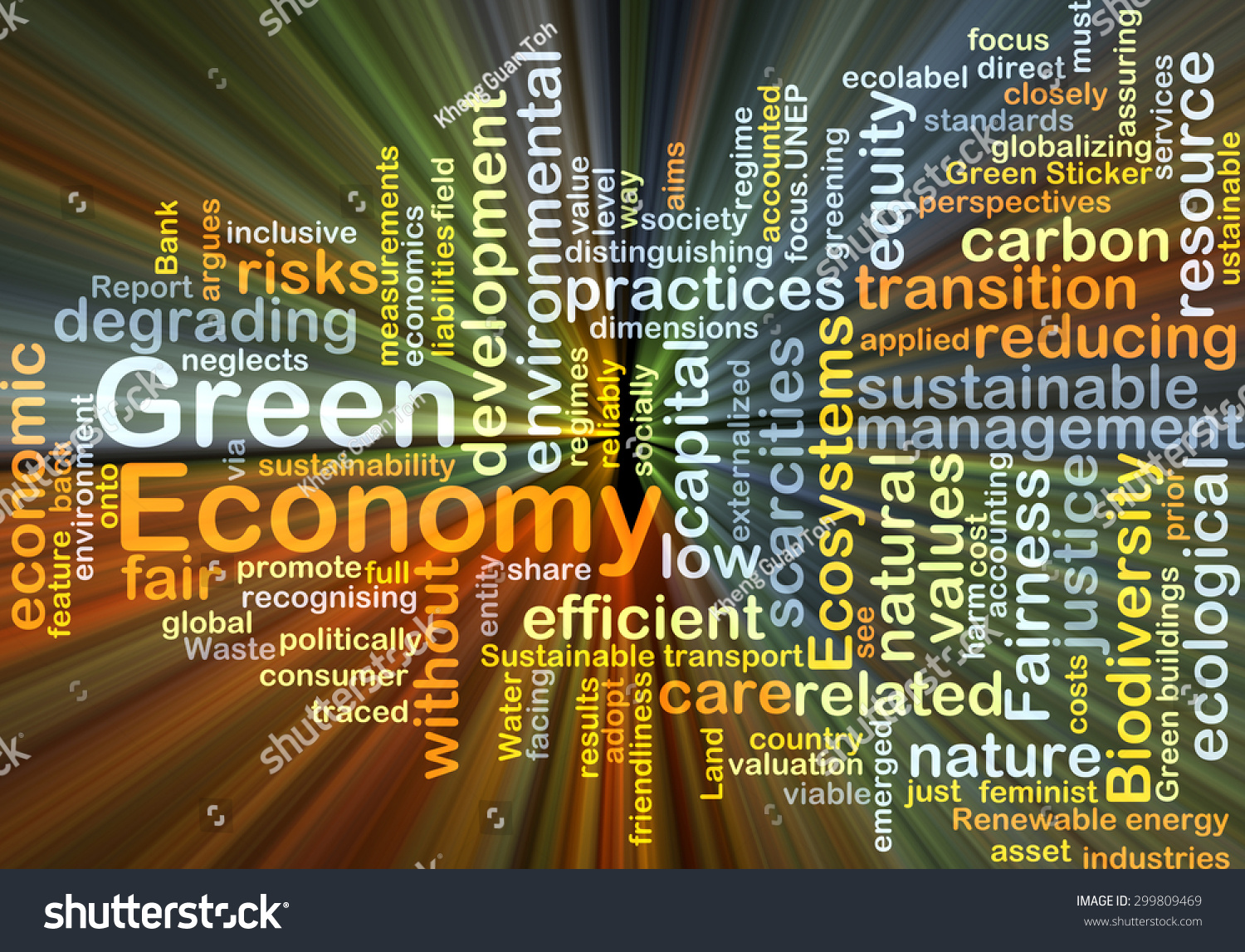 Background Concept Wordcloud Illustration Green Economy Stock ...