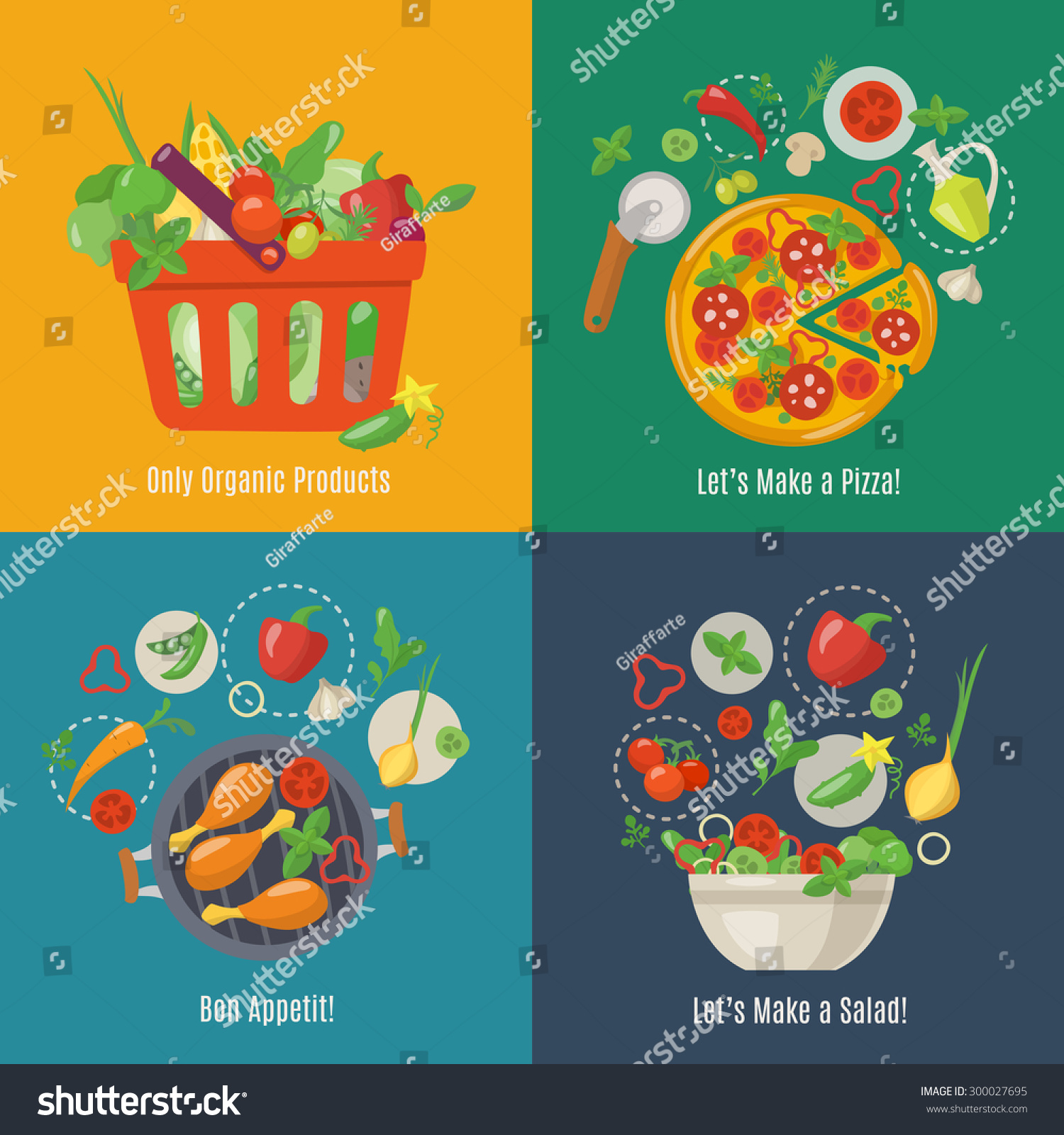 Food Infographic Flat Style Shopping Basket Stock Vector (Royalty Free ...