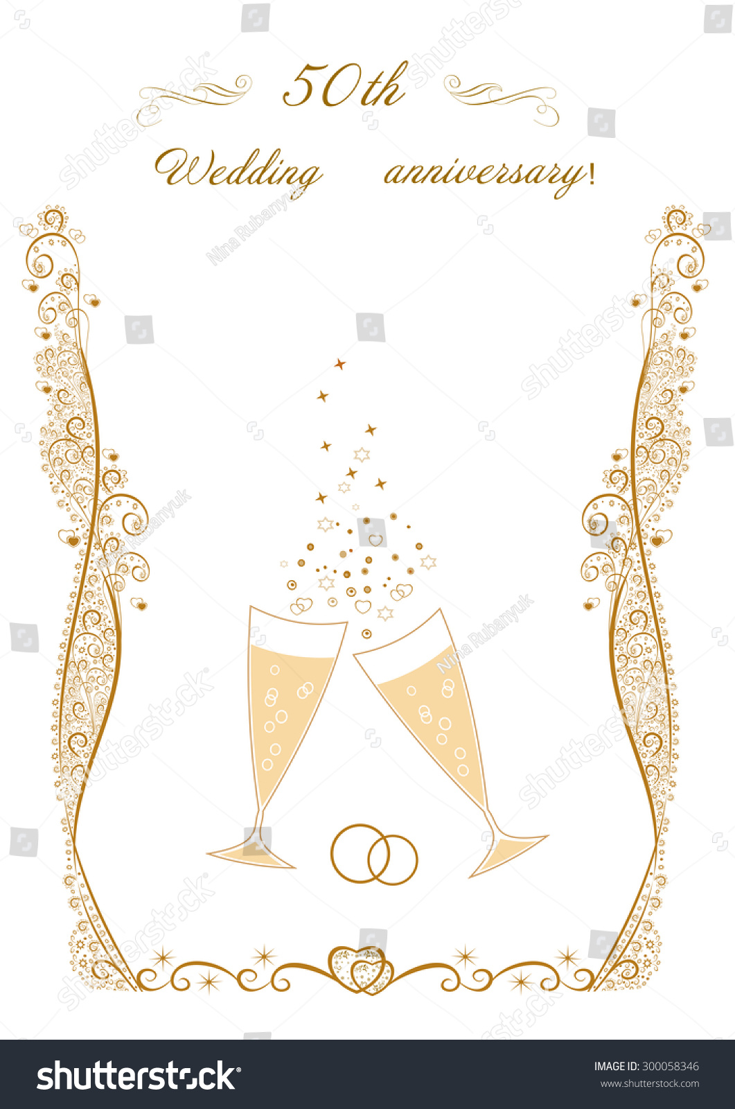 50th Wedding Anniversary Invitationbeautiful Editable Vector Stock ...