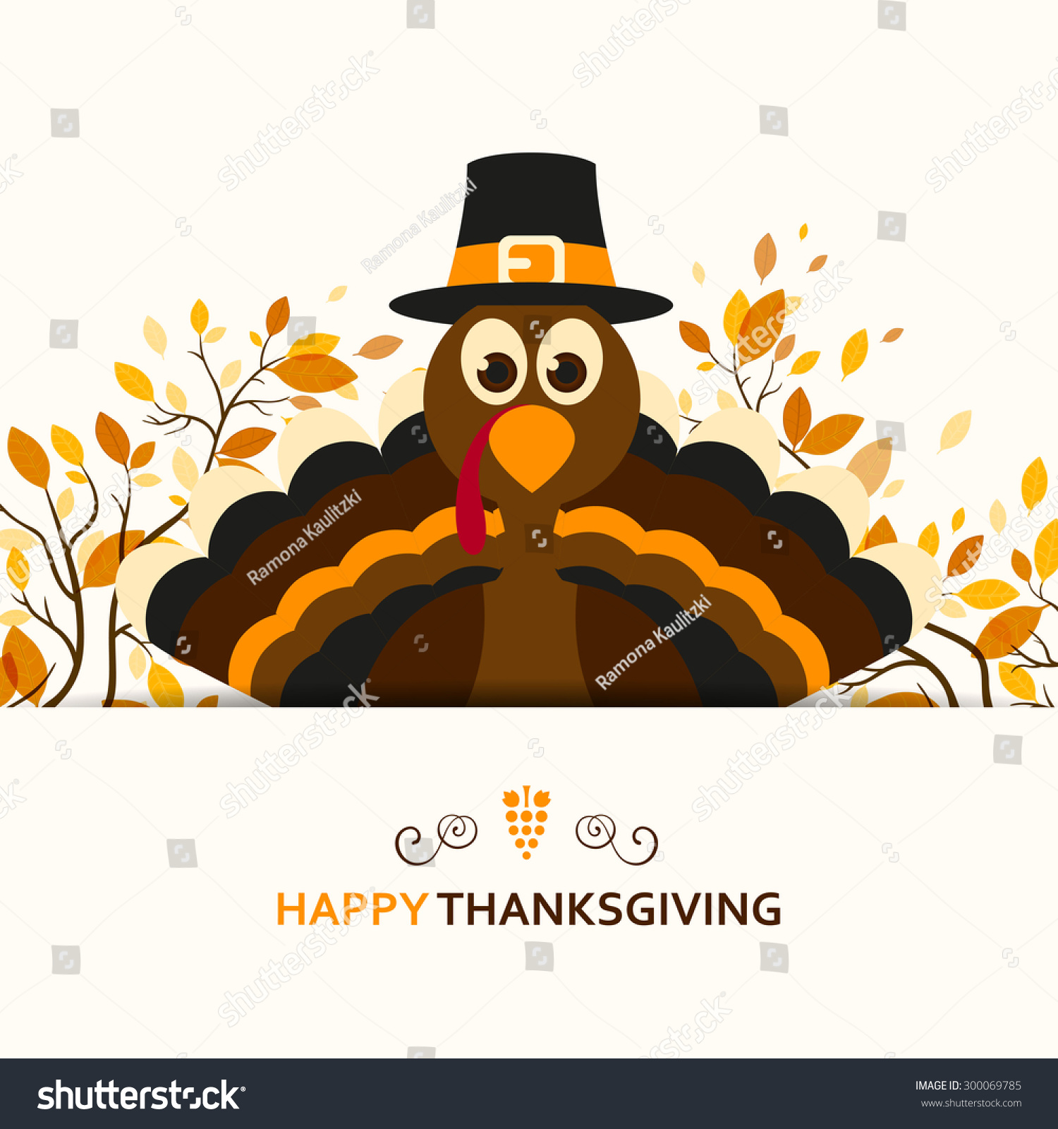 Vector Illustration Happy Thanksgiving Celebration Design Stock Vector ...