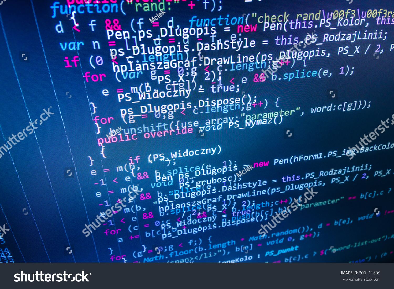 Software Developer Programming Code On Computer Stock Photo 300111809 ...