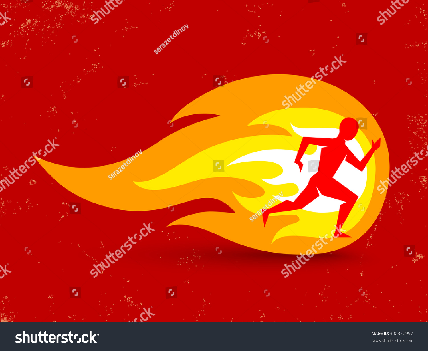 Vector Concept Running Man Fire Stock Vector (Royalty Free) 300370997 ...