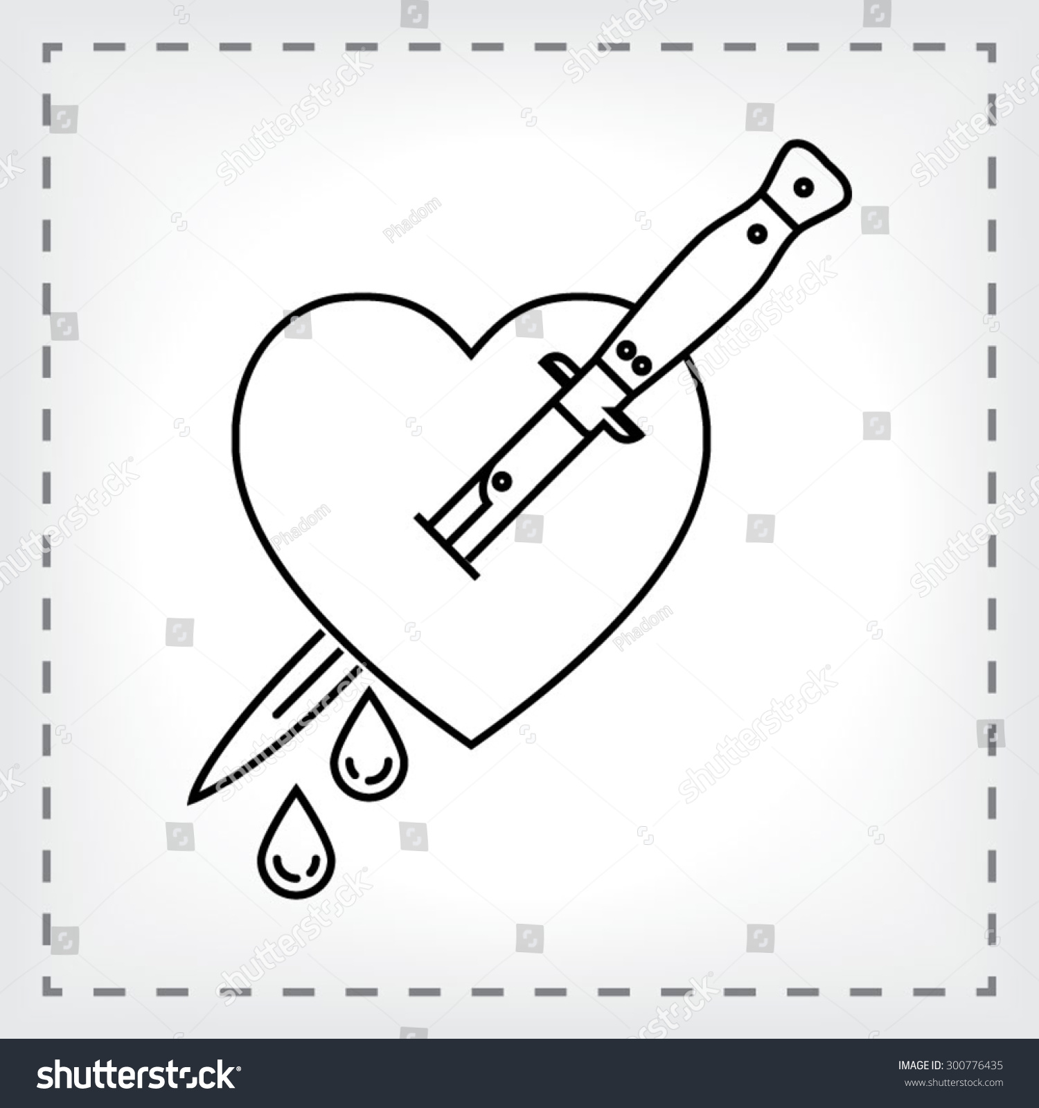 Bleeding Heart Stabbed By Daggers Minimal Stock Vector (Royalty Free ...