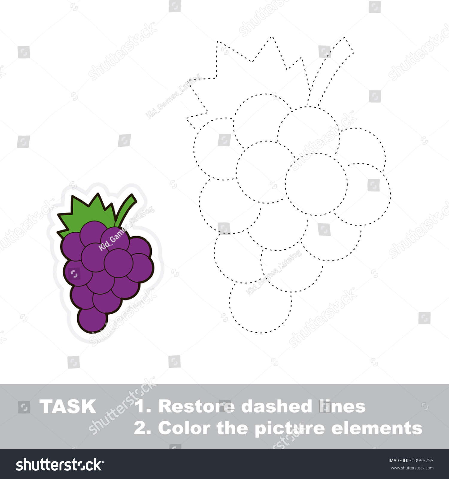 Sweet Grapes Be Traced Restore Dashed Stock Vector (Royalty Free ...