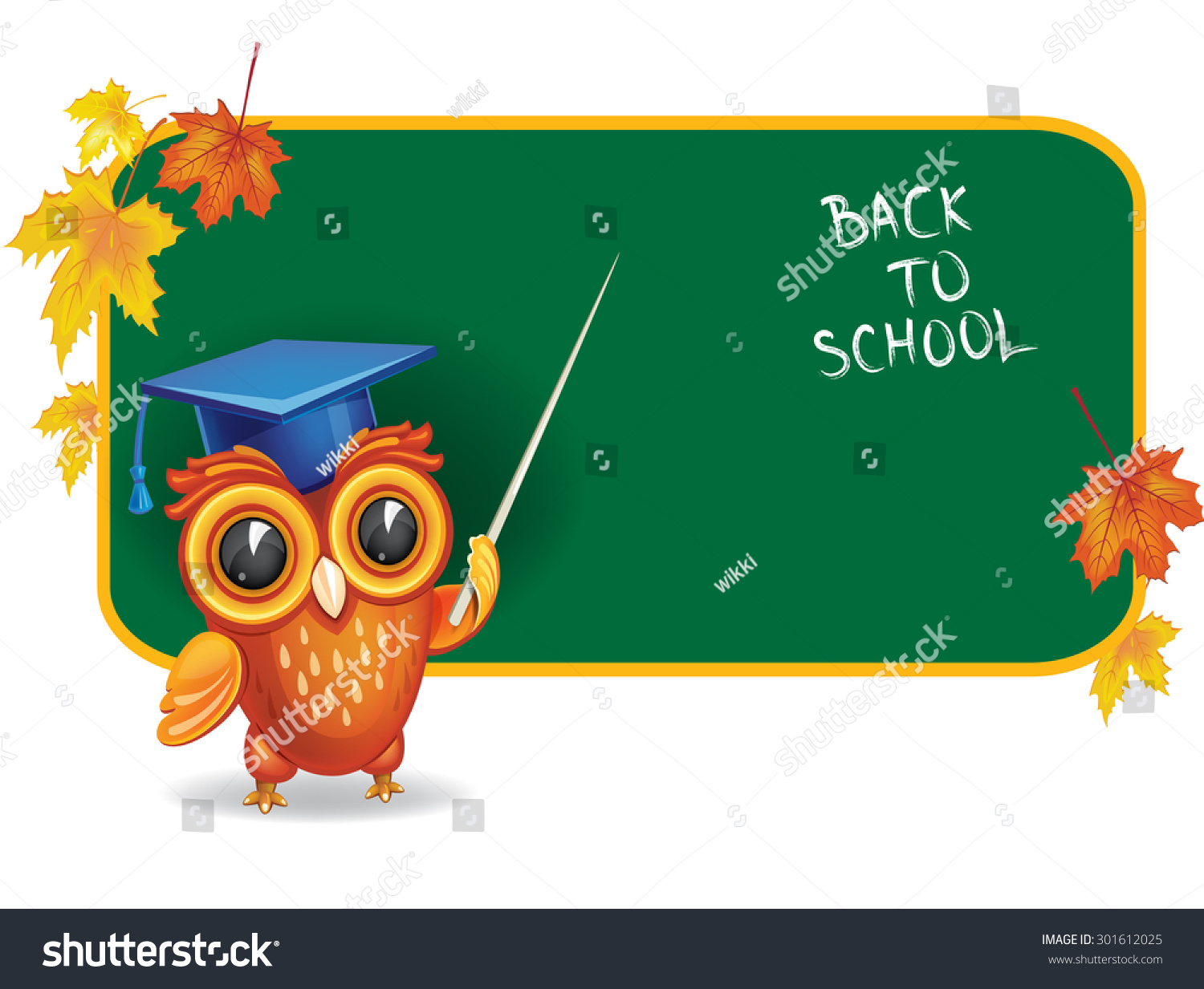 Owl Graduation Cap Front School Chalk Stock Vector (Royalty Free ...