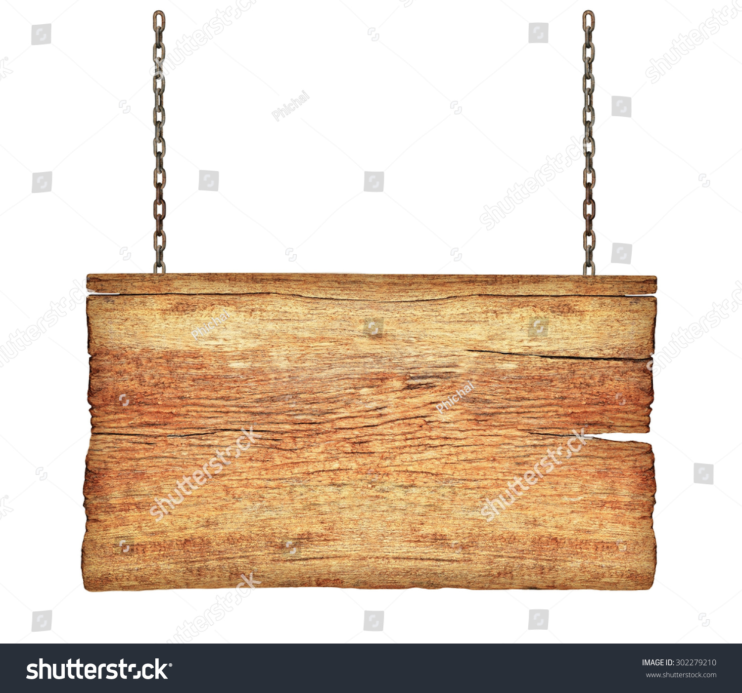 Wood Sign Chain Isolated On White Stock Photo 302279210 | Shutterstock