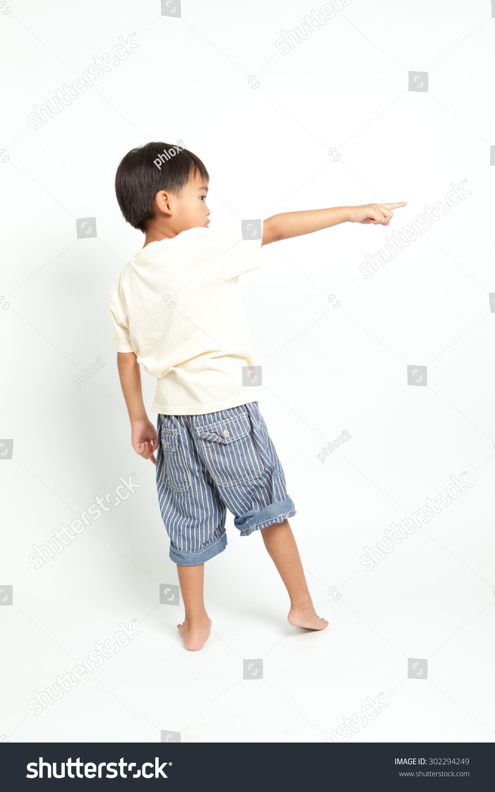 Child Pointing Side Back View Isolated Stock Photo 302294249 | Shutterstock