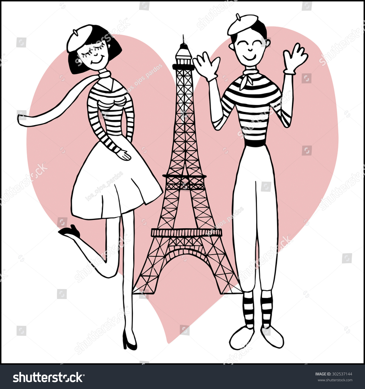 Paris Inspired Postcard Template Images Beautiful Stock Vector (Royalty ...