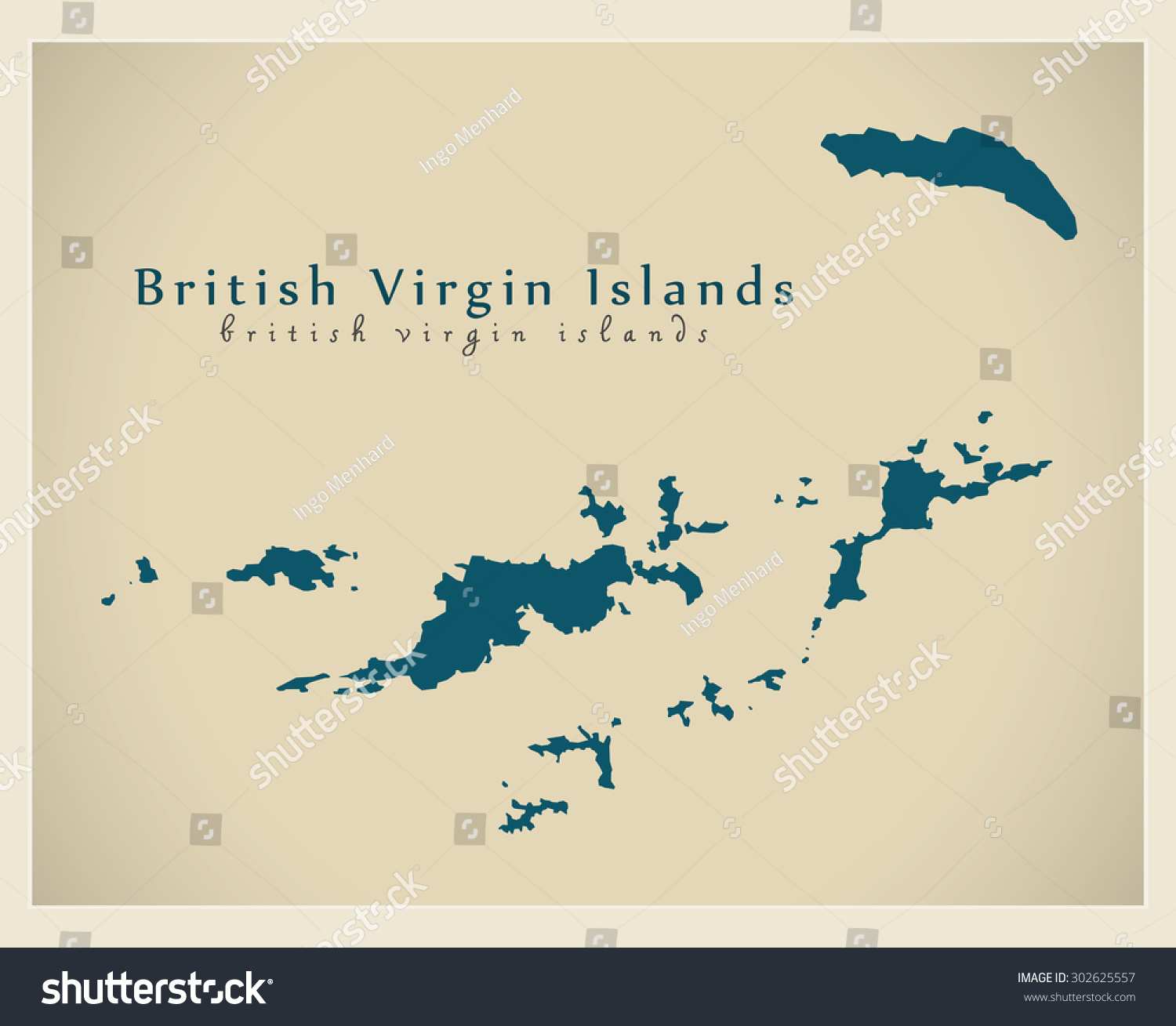 Modern Map British Virgin Islands Vg Stock Vector Royalty Free   Stock Vector Modern Map British Virgin Islands Vg 302625557 