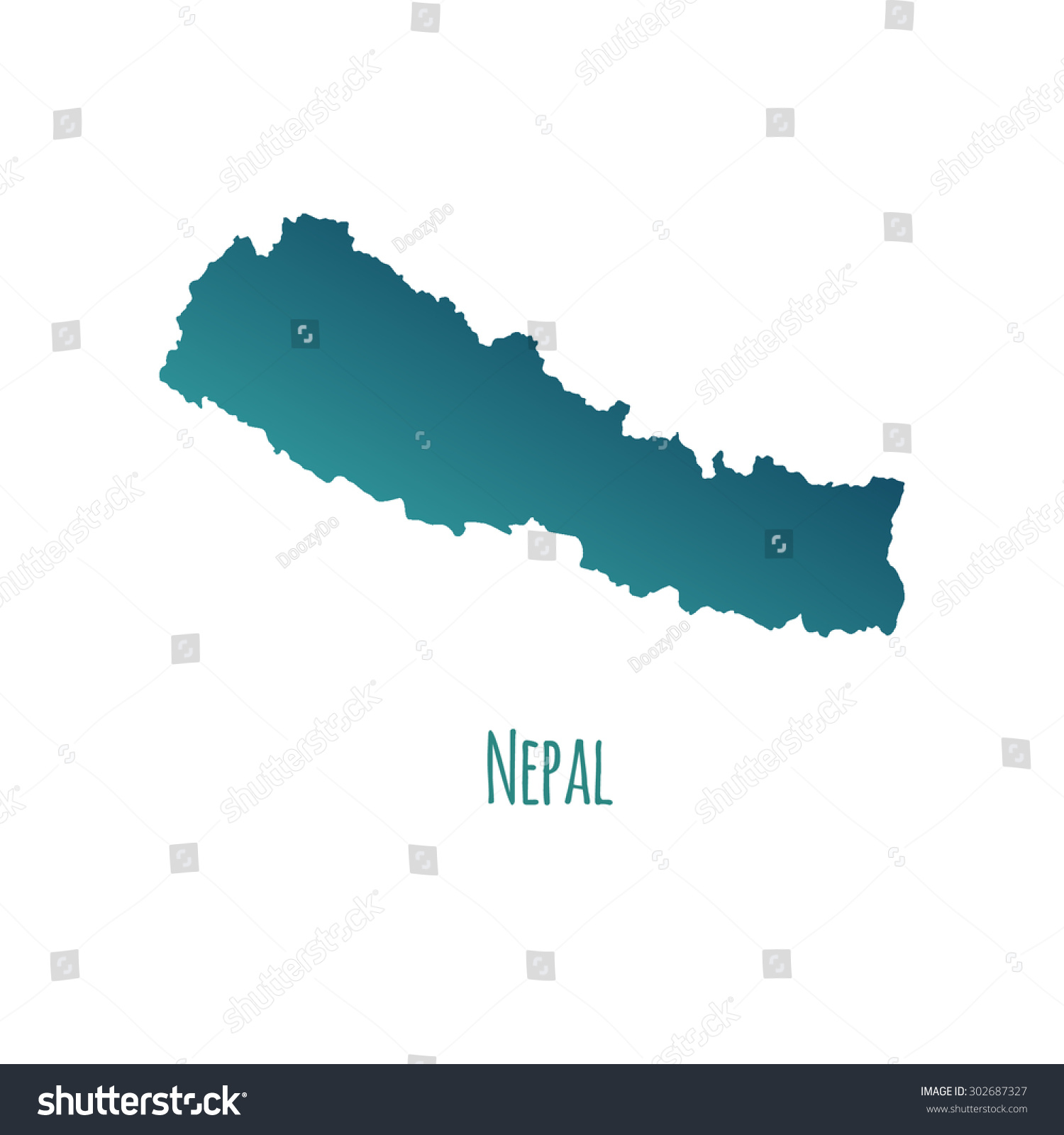 Nepal Vector Map Color Gradient Caption Stock Vector (Royalty Free ...