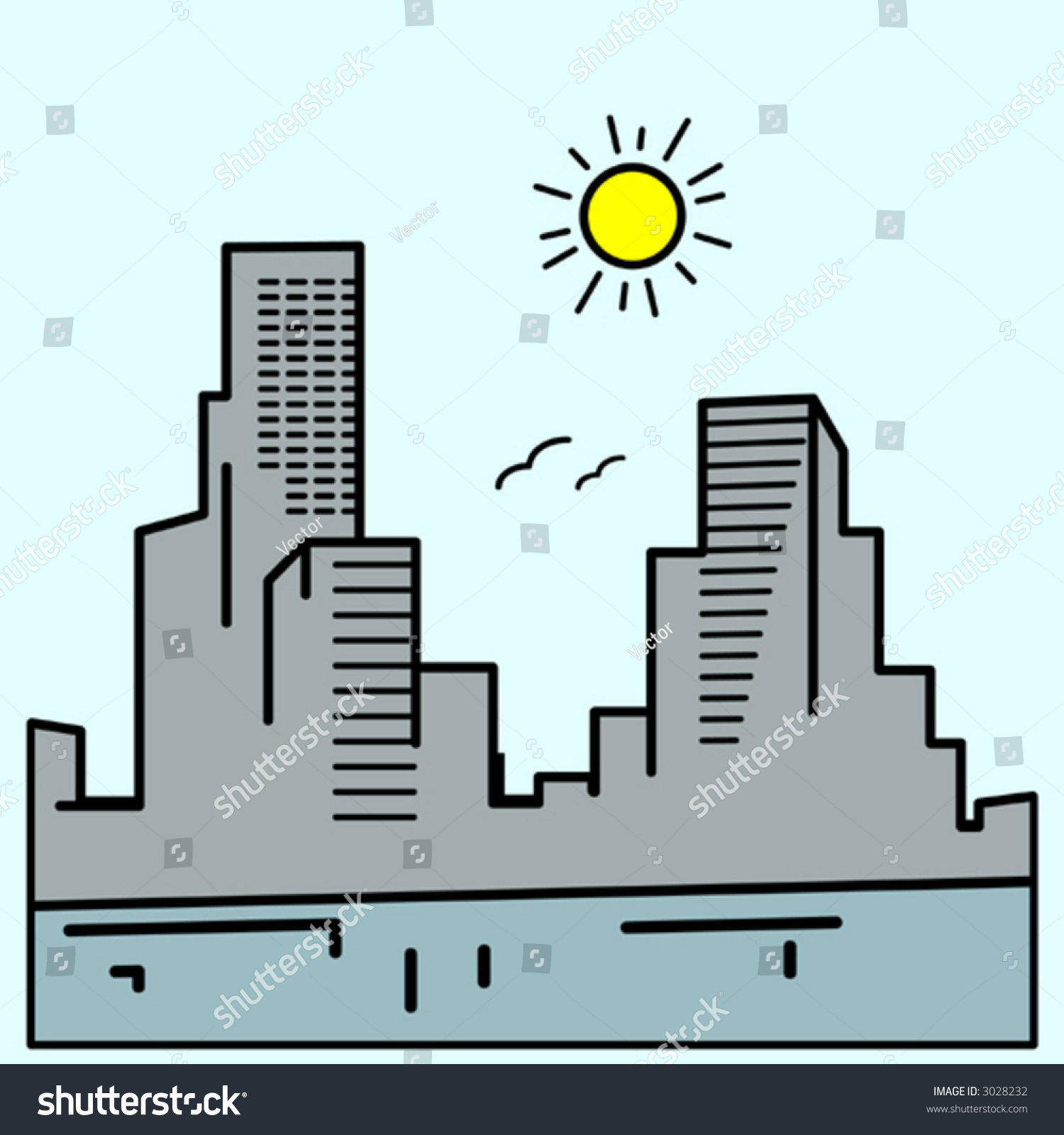 Manhattan Skyline Vector Illustration Stock Vector (Royalty Free ...