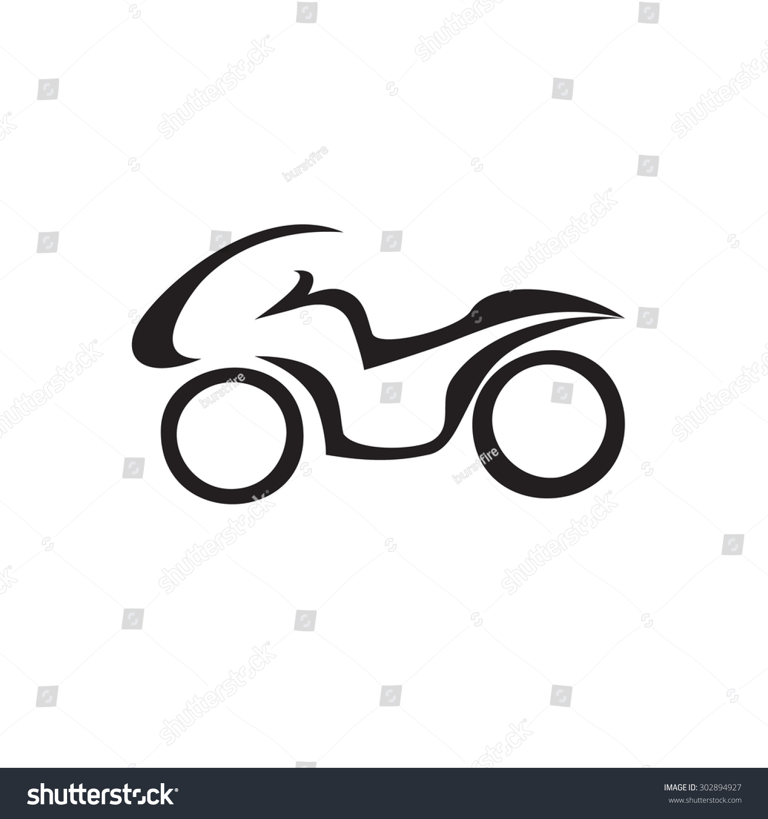 Motorbike Motorcycle Symbols Black Silhouette Stock Vector (Royalty ...