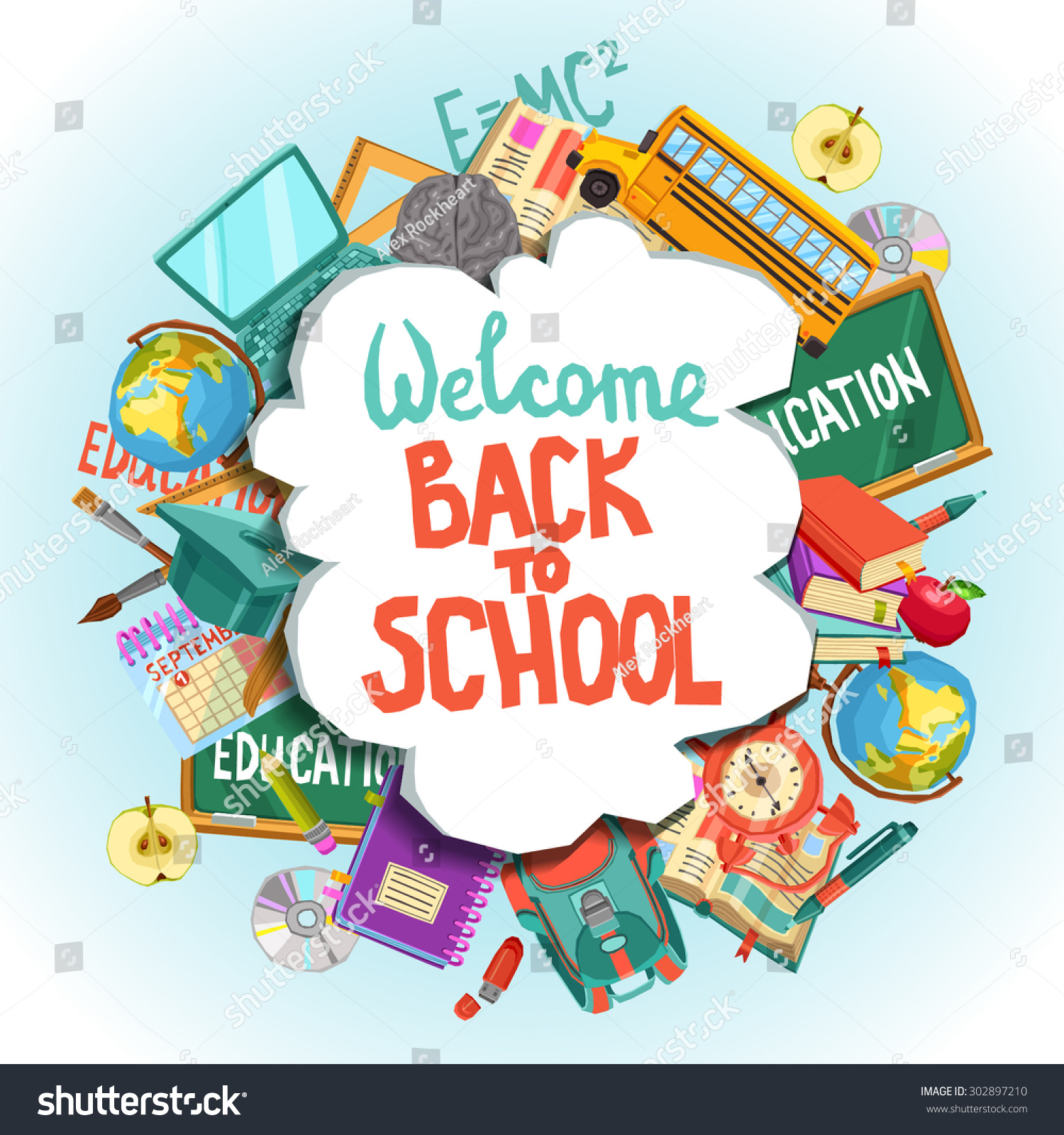 Welcome Back School Poster Stock Vector (Royalty Free) 302897210 ...