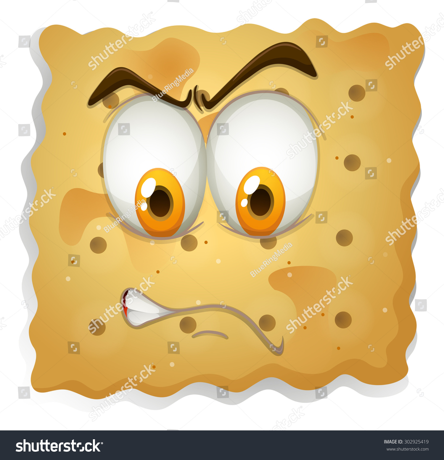 Angry Face On Cookie Illustration Stock Vector (Royalty Free) 302925419 ...