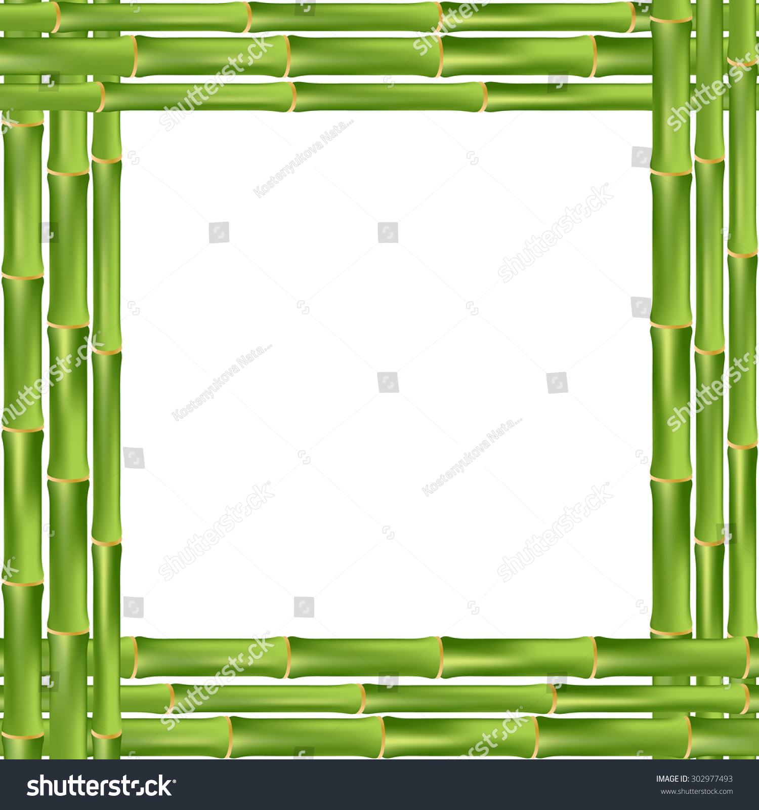 Bamboo Frame Isolated On White Background Stock Vector (Royalty Free ...