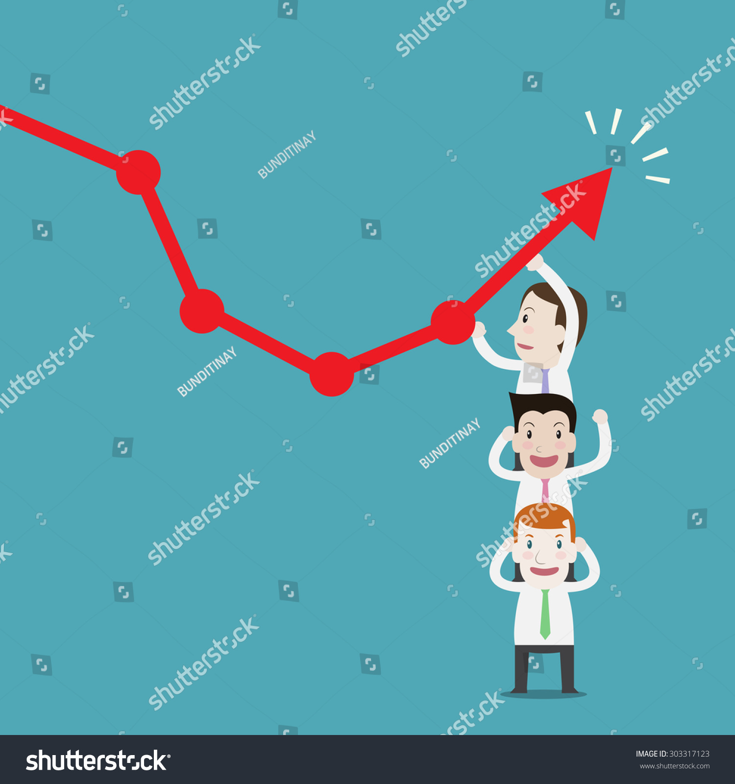 Businessman Doing Chart Go Vector Stock Vector (Royalty Free) 303317123