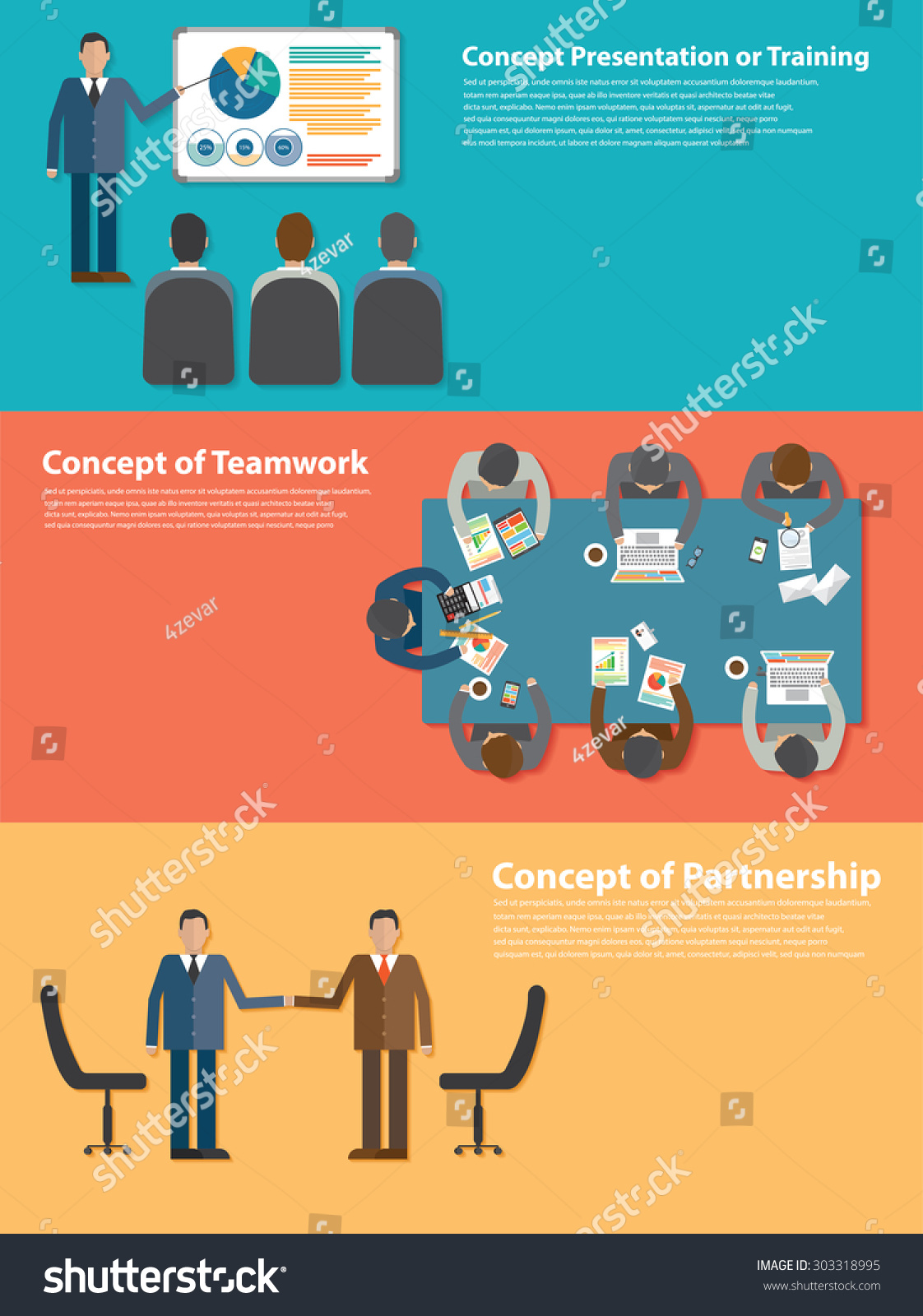 Concept Training Meeting Teamwork Partnership Stock Vector (Royalty ...