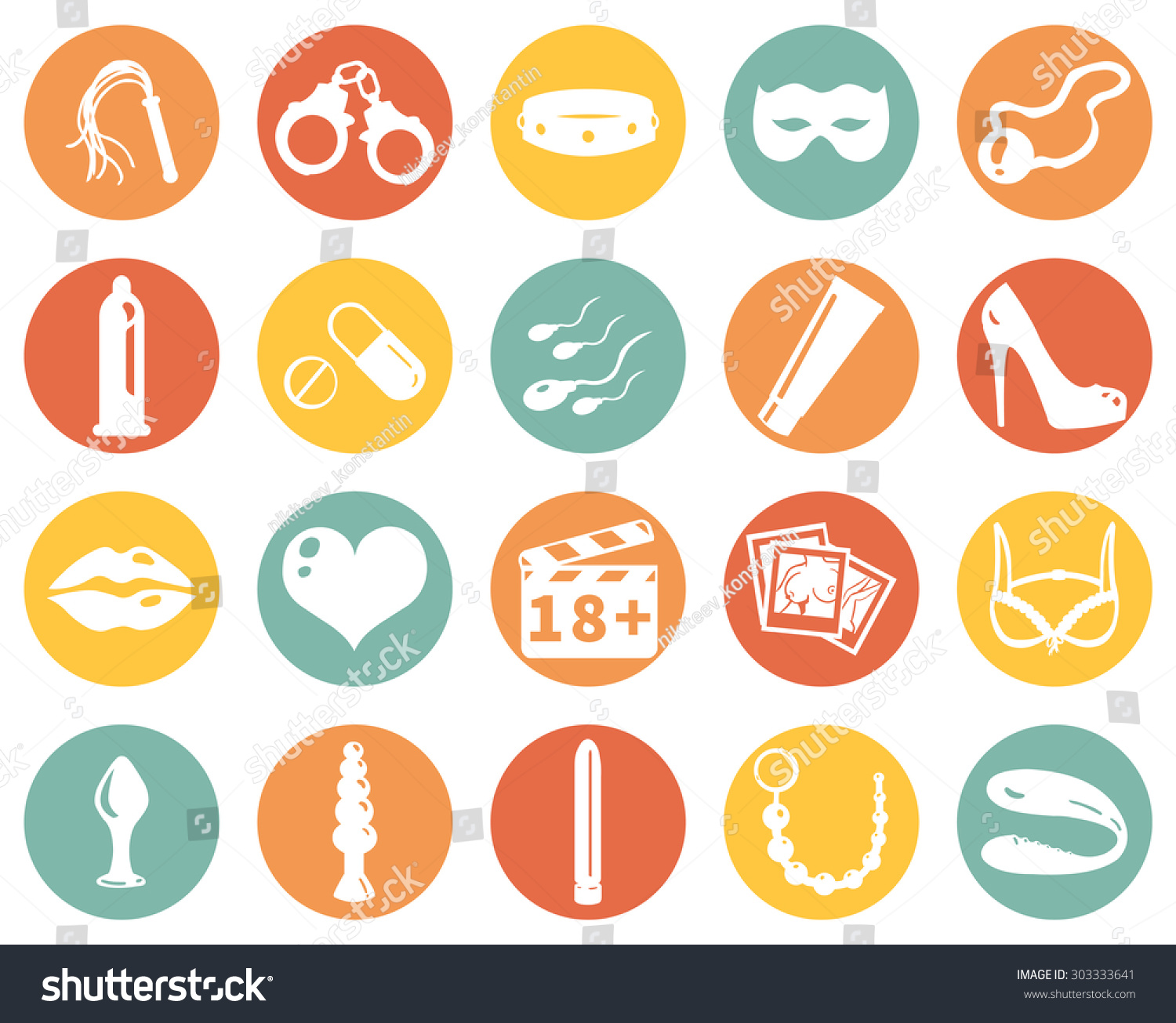 Vector Set Sex Shop Icons Stock Vector Royalty Free 303333641