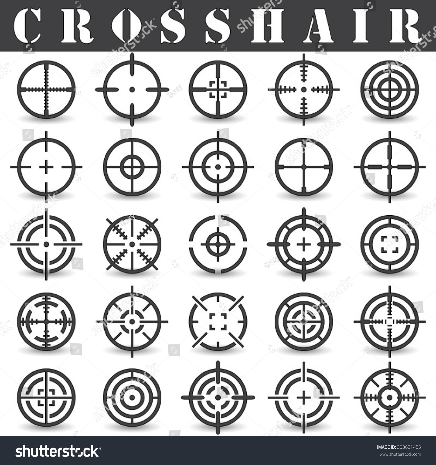 Crosshairicons Set Vector Stock Vector Royalty Free Shutterstock