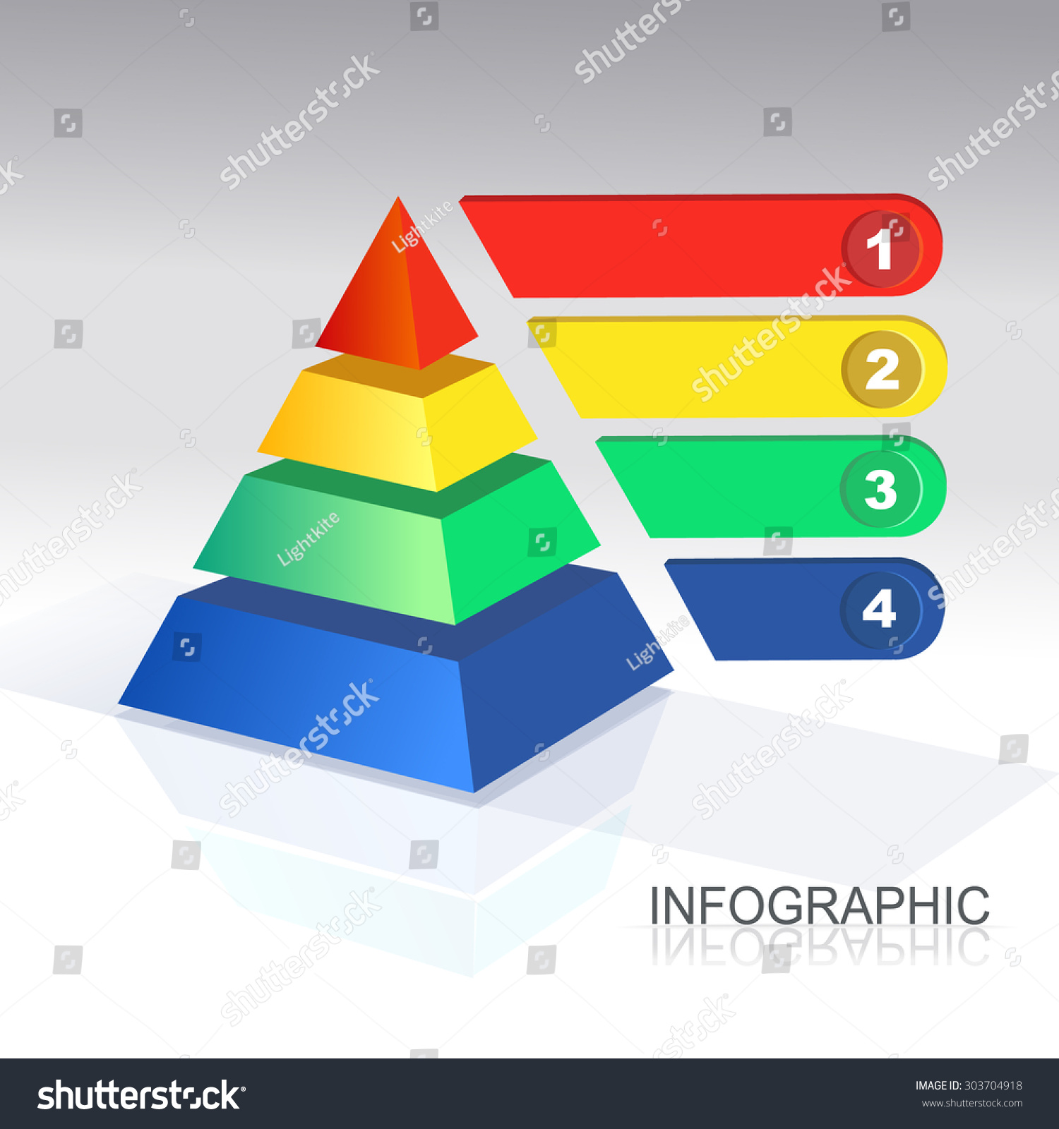 Vector Pyramid Chart Infographic Presentations Stock Vector (Royalty ...