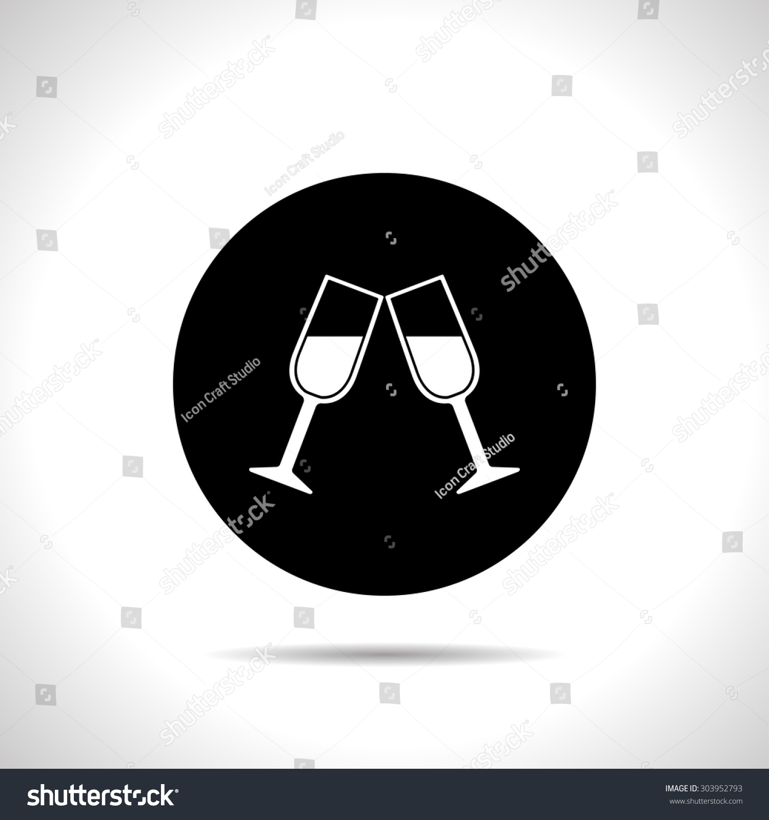 Two Glasses Wine Champagne Icon Stock Vector Royalty Free 303952793 Shutterstock 7398