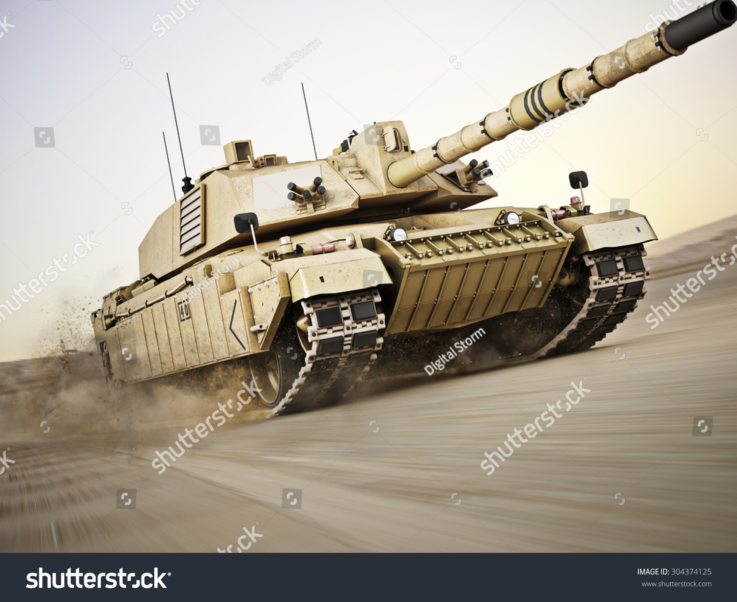 Military Armored Tank Moving High Rate Stock Illustration 304374125 ...