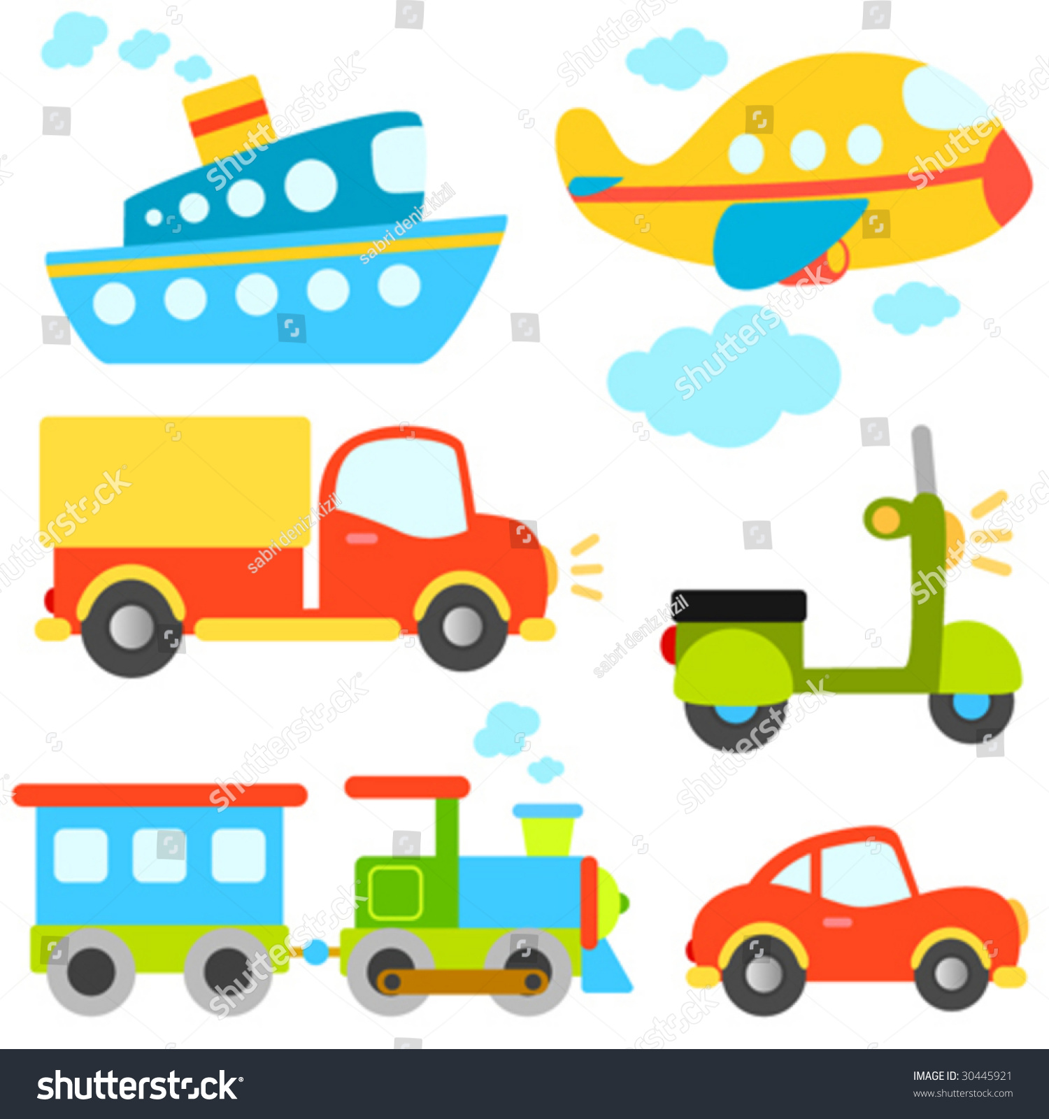 Cartoon Vehicles Vector Stock Vector (Royalty Free) 30445921 | Shutterstock