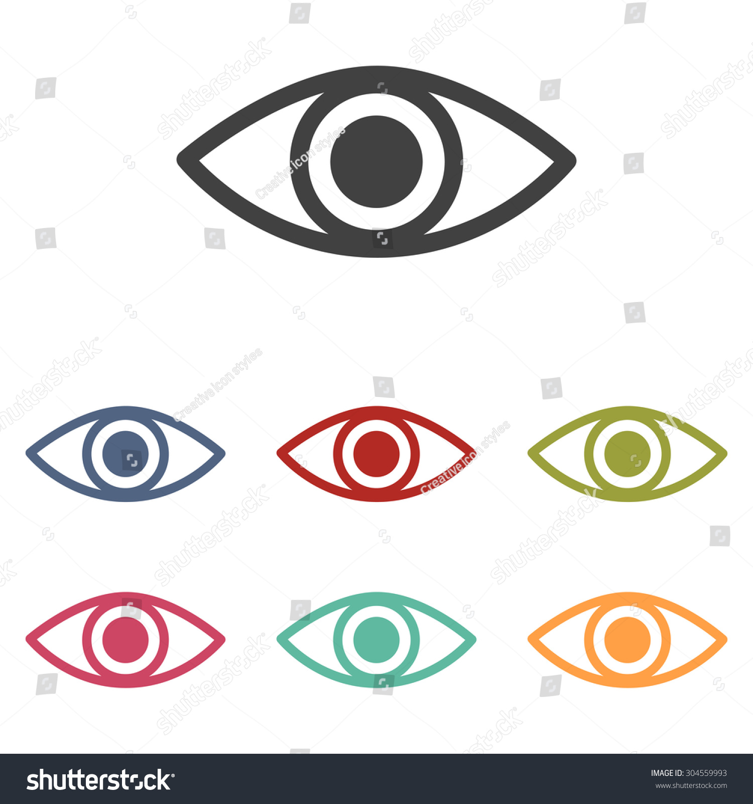 Eye Icon Set Vector Illustration Stock Vector (Royalty Free) 304559993 ...