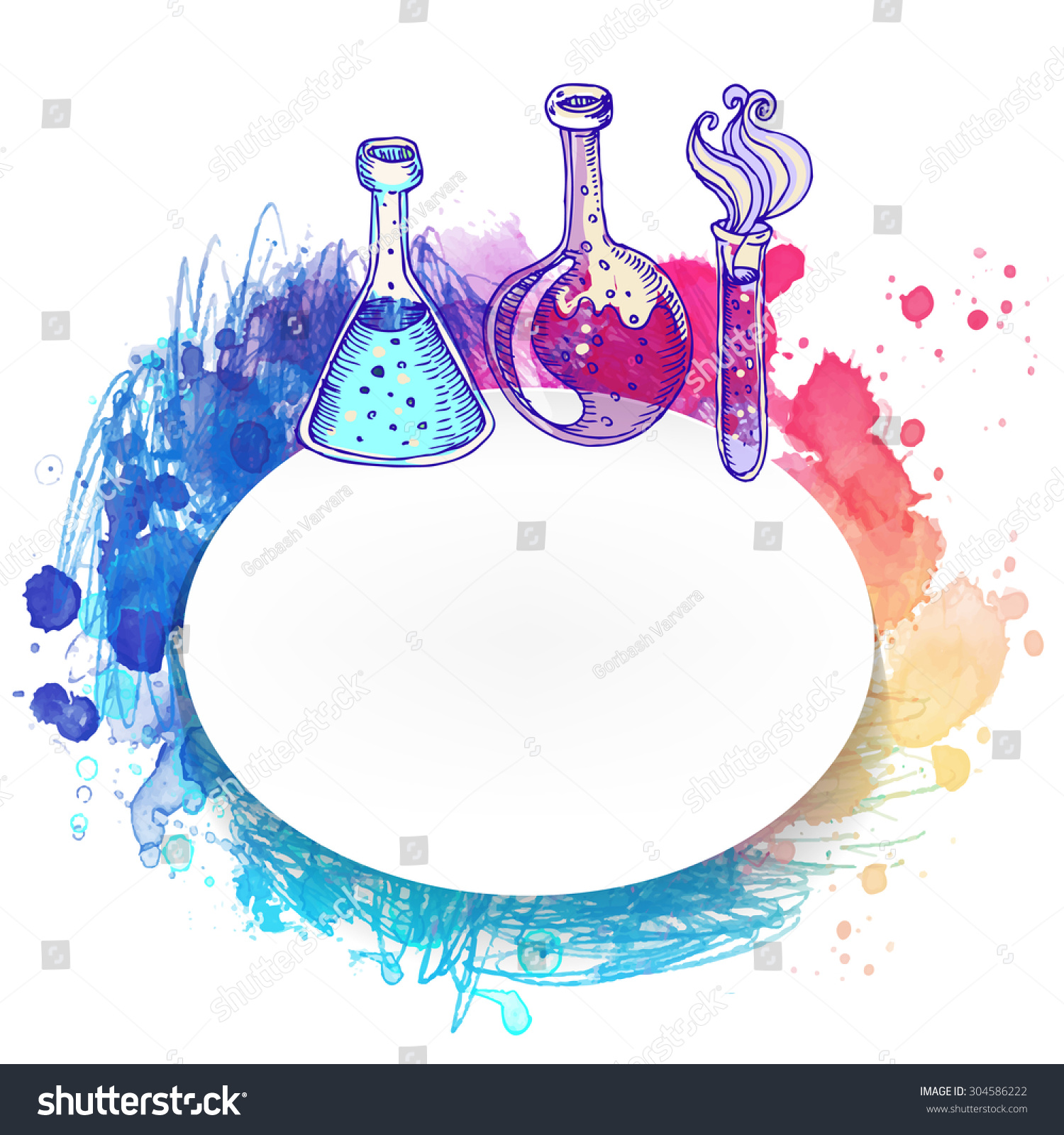 Back School Doodle Style Science Laboratory Stock Vektorgrafik Lizenzfrei 304586222