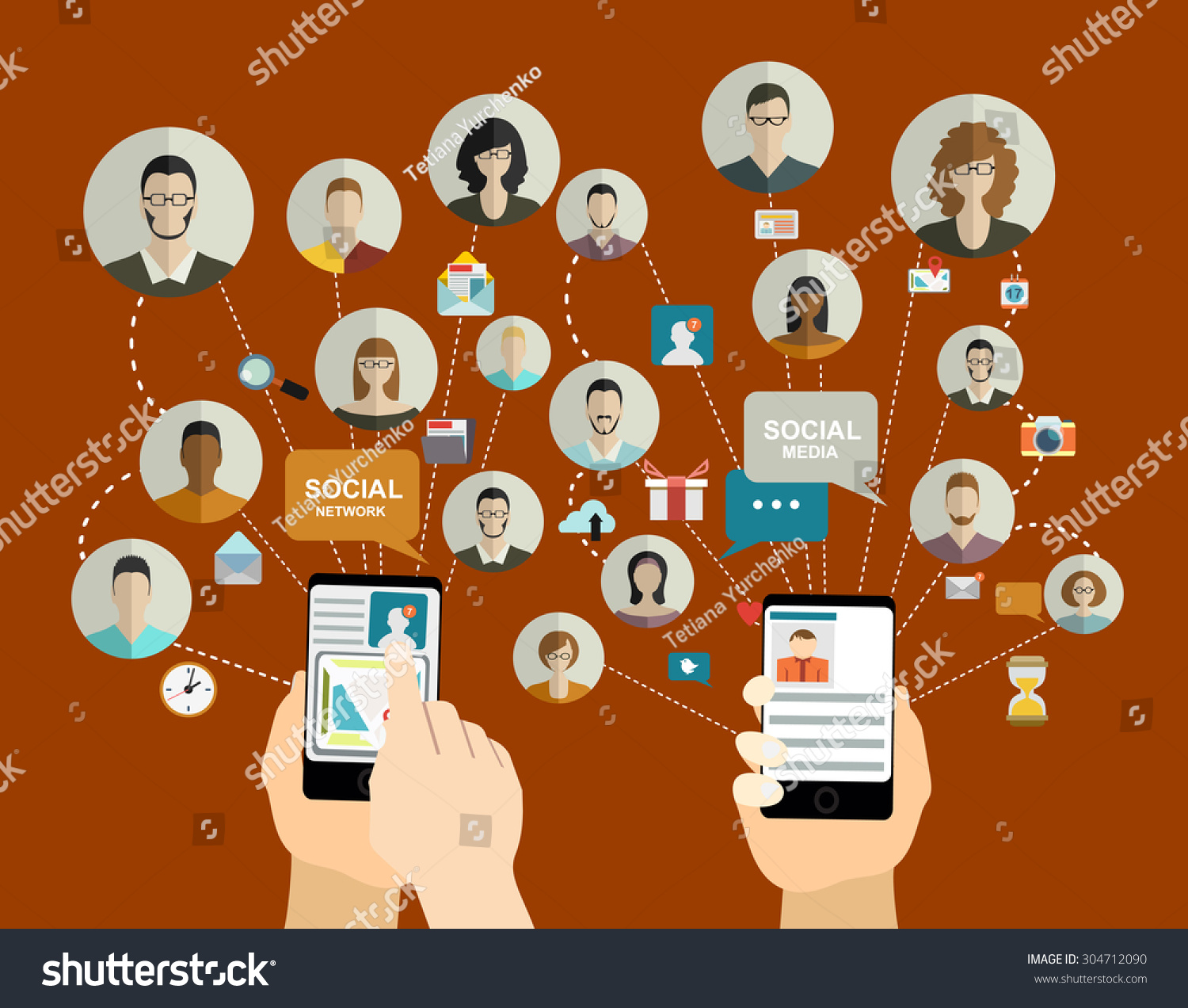 Global Social Network Abstract Scheme Stock Vector (Royalty Free ...