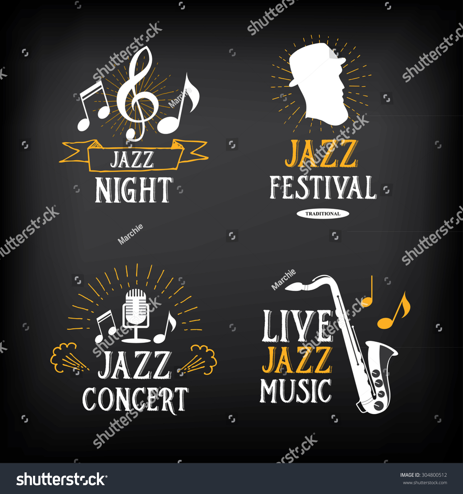 Jazz Music Party Logo Badge Design Stock Vector Royalty Free 304800512 Shutterstock 