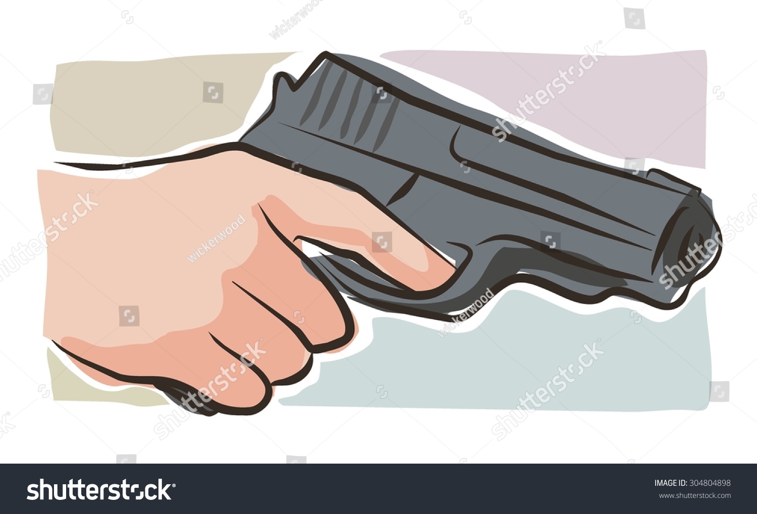 Пистолет в руке референс