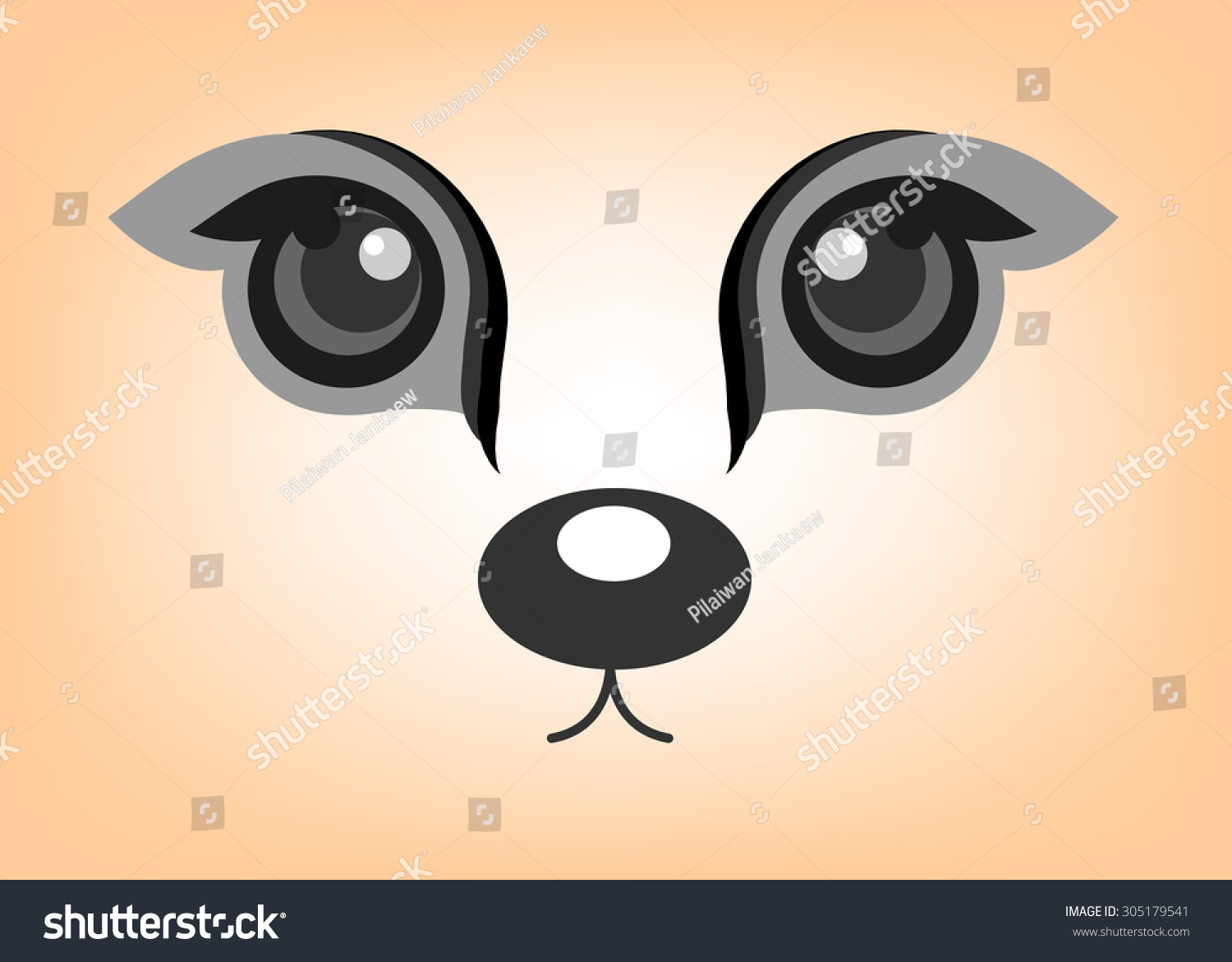 Vector Cartoon Eyes Animal Stock Vector (Royalty Free) 305179541