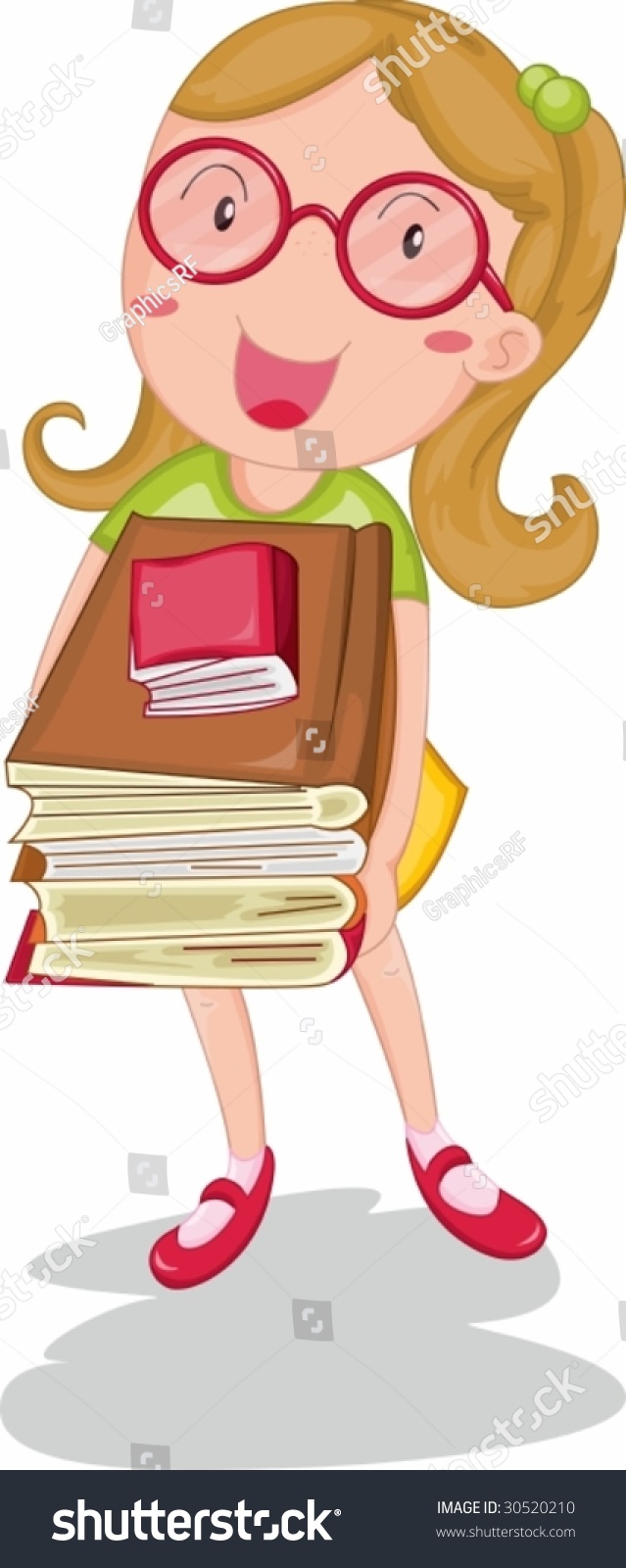 Illustration Girl Carrying Books Stock Vector (Royalty Free) 30520210 ...