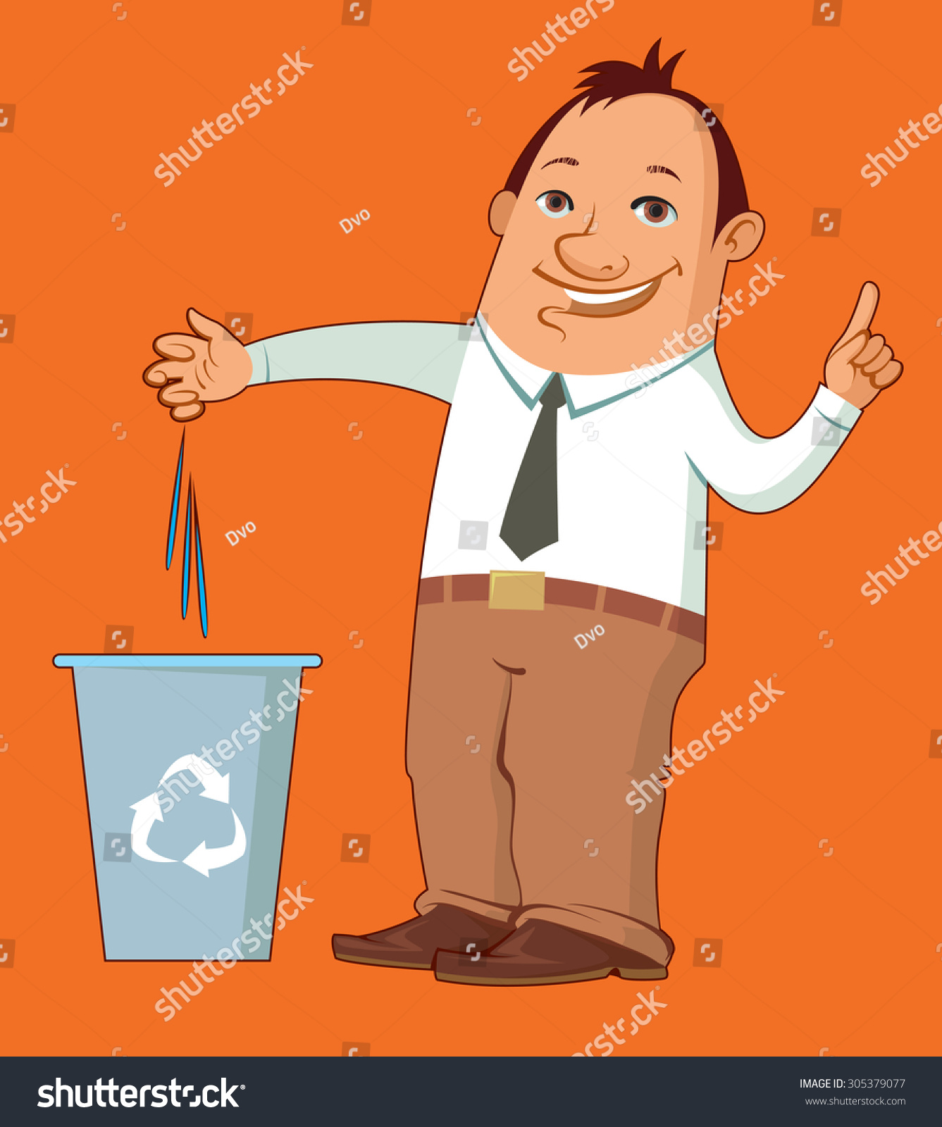Cartoon Man Taking Out Trash Vector Stock Vector Royalty Free 305379077 Shutterstock 