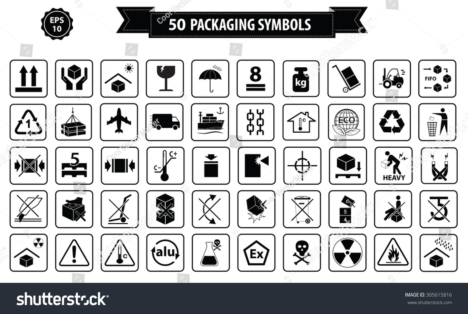 Set Packaging Symbols This Side Handle Stock Vector (Royalty Free ...