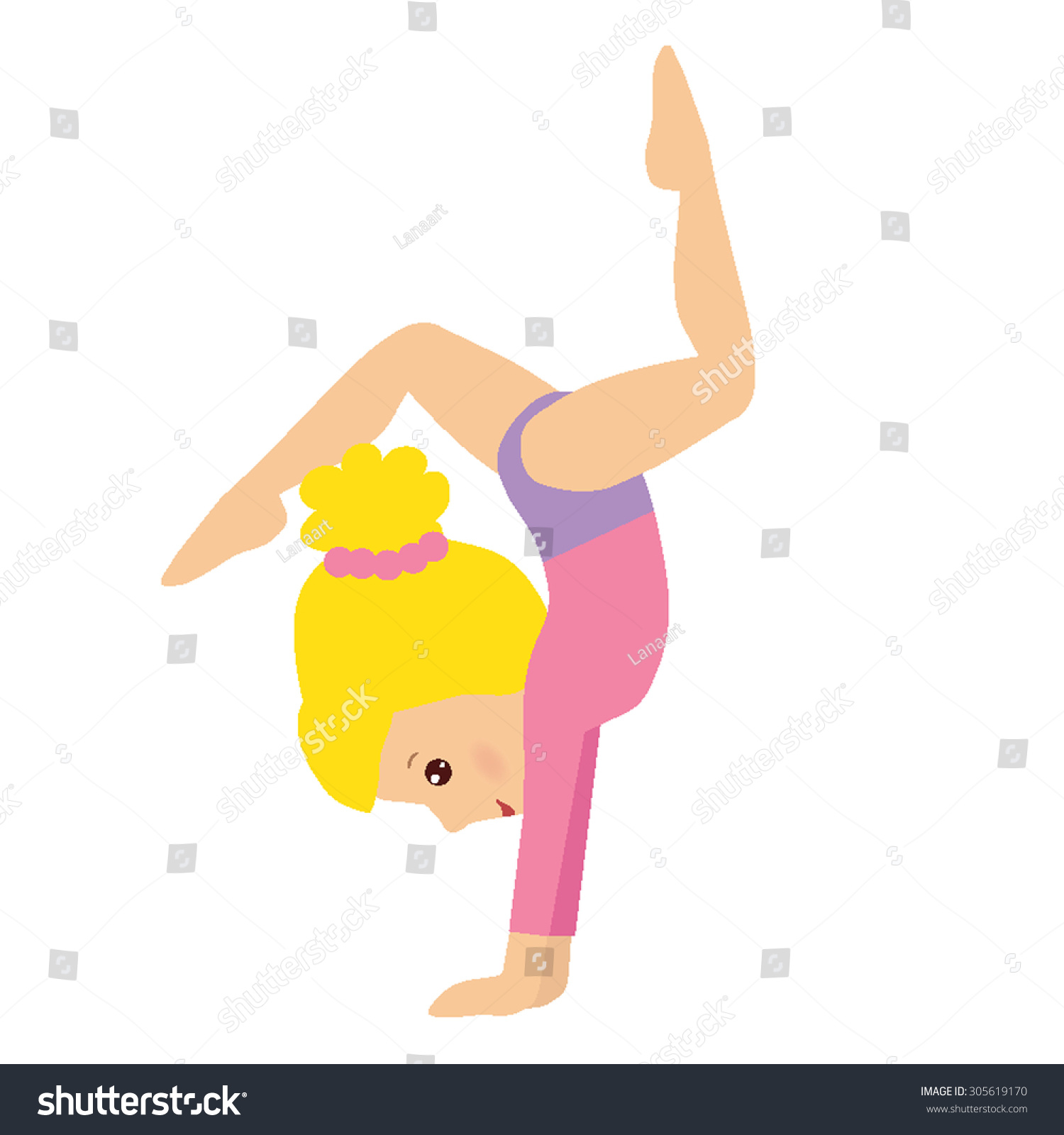 Девочка с хвостиком гимнастка рисунок