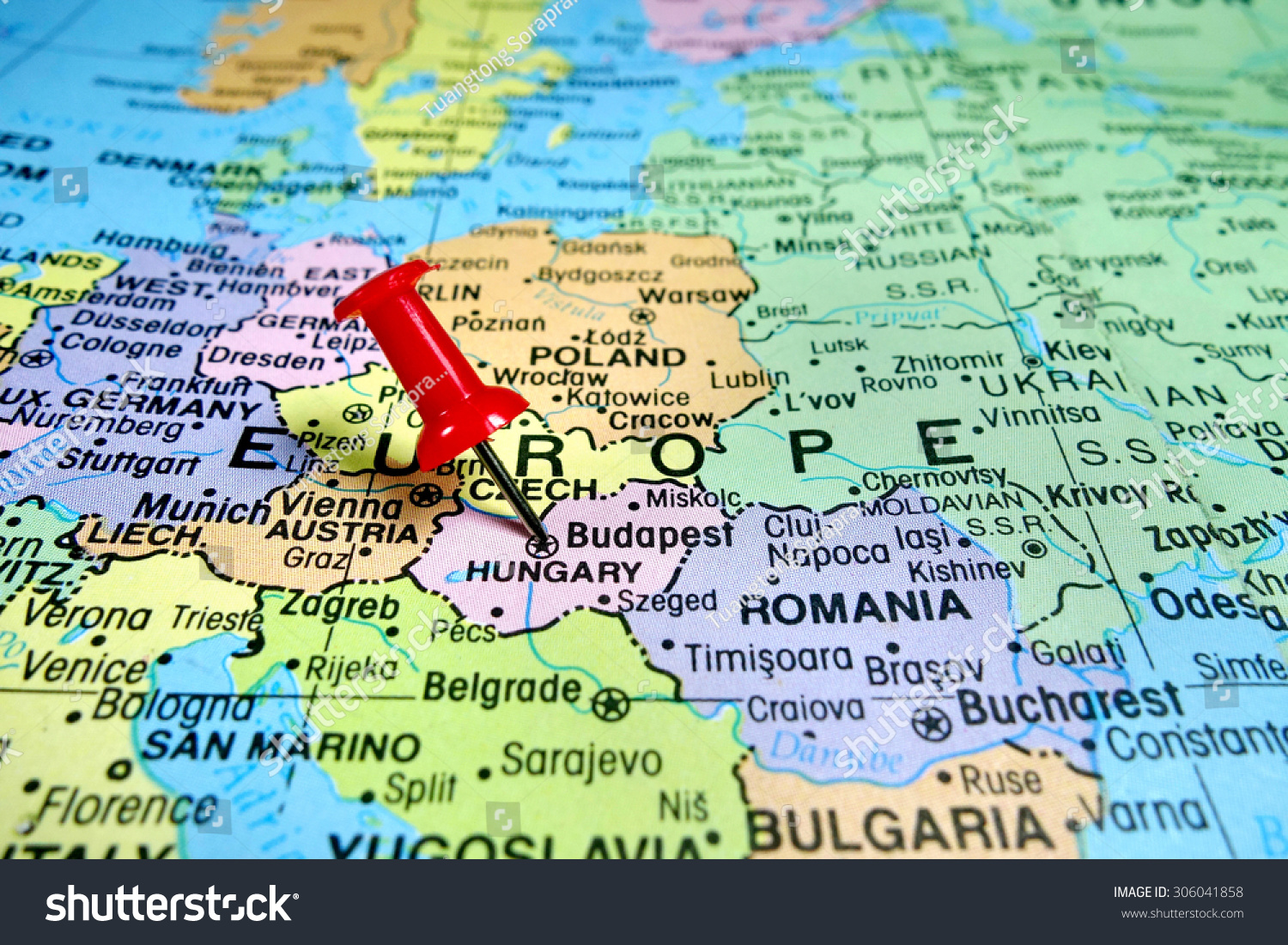 Budapest On World Map Pushpin Marking On Budapest Hungary Map Stock Photo 306041858 | Shutterstock