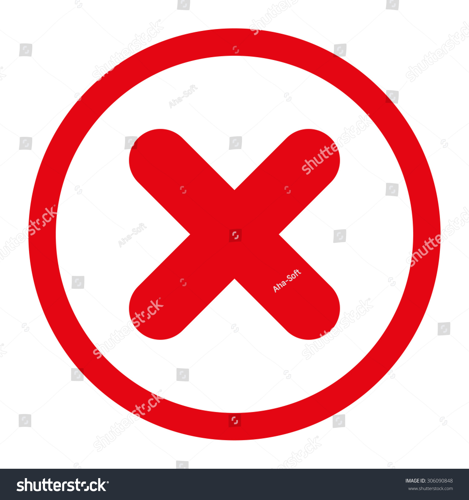 Cancel Vector Icon This Rounded Flat Stock Vector (Royalty Free ...