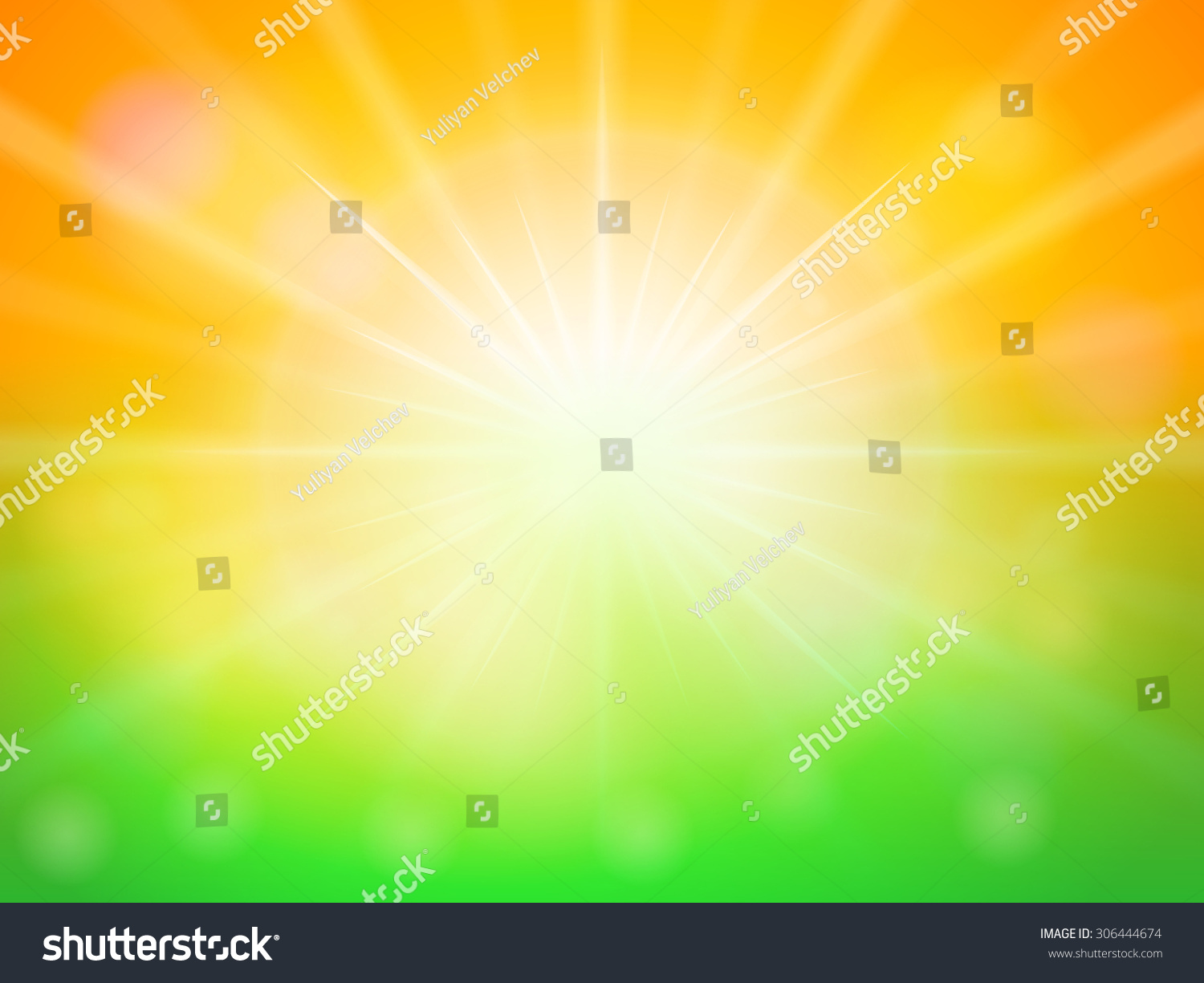 Orange Green Abstract Spring Background Stock Vector (Royalty Free