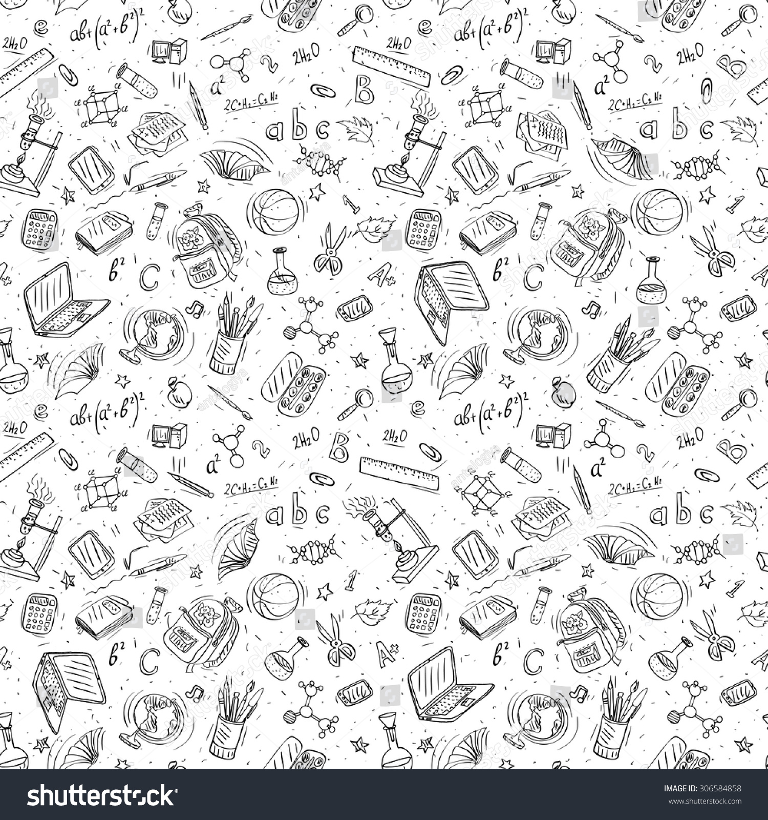 Back School Doodles Stock Vector (Royalty Free) 306584858 | Shutterstock