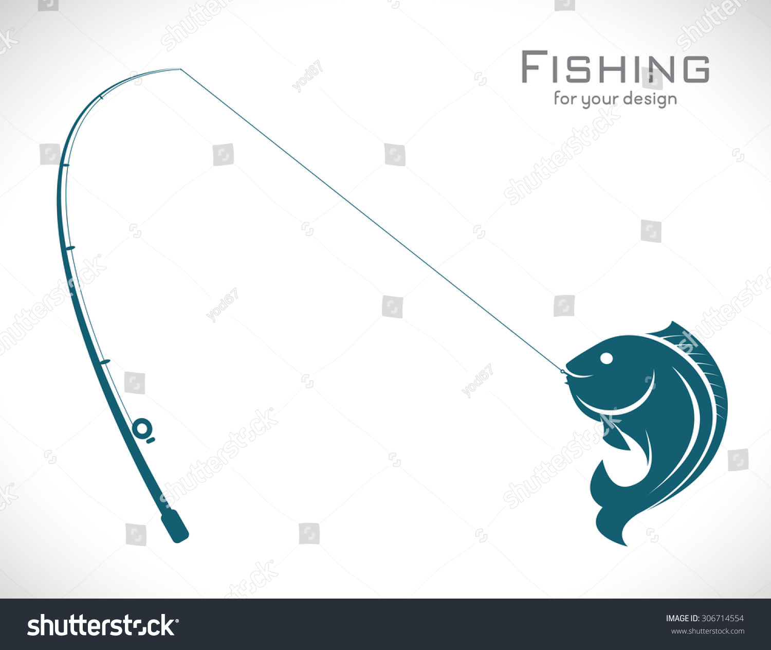 Vector Images Fishing Rod Fish On Stock Vector (Royalty Free) 306714554 ...