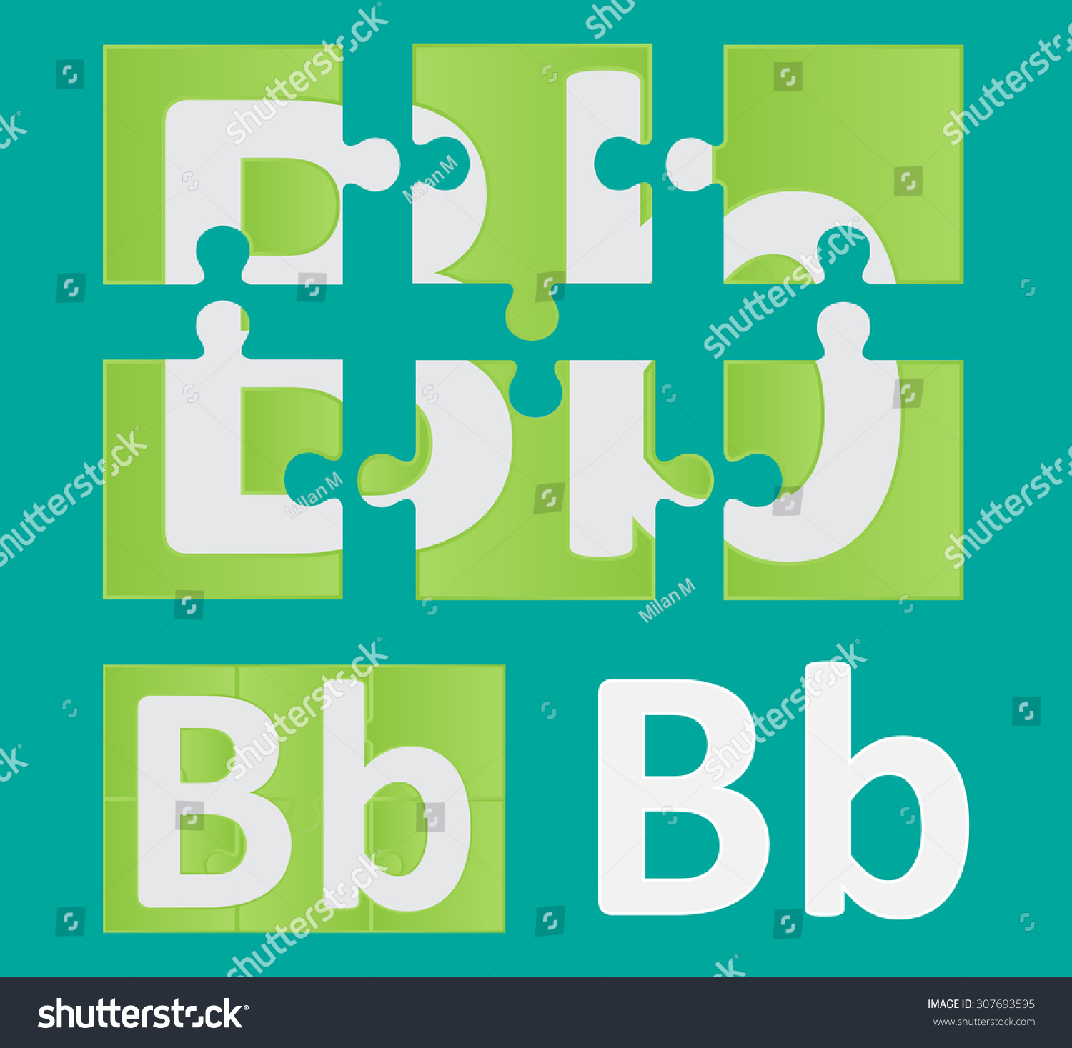 Puzzle Letter Bvector Template Stock Vector (Royalty Free) 307693595 ...