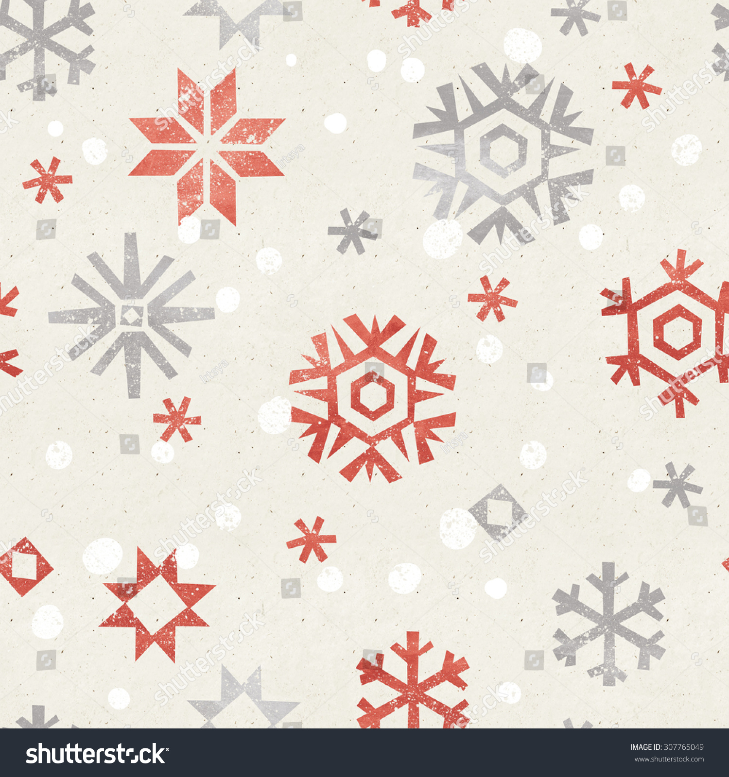 Seamless Christmas Pattern On Paper Texture Stock Illustration