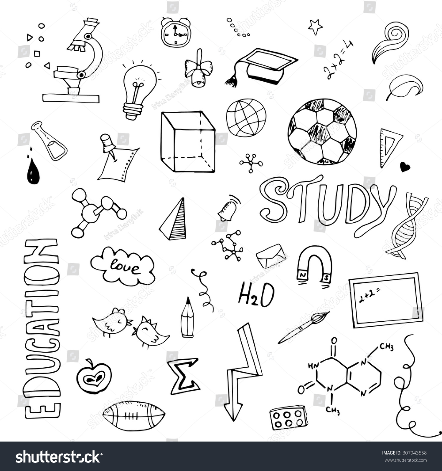 Freehand Drawing Vector Back School Supplies Stock Vector (royalty Free 