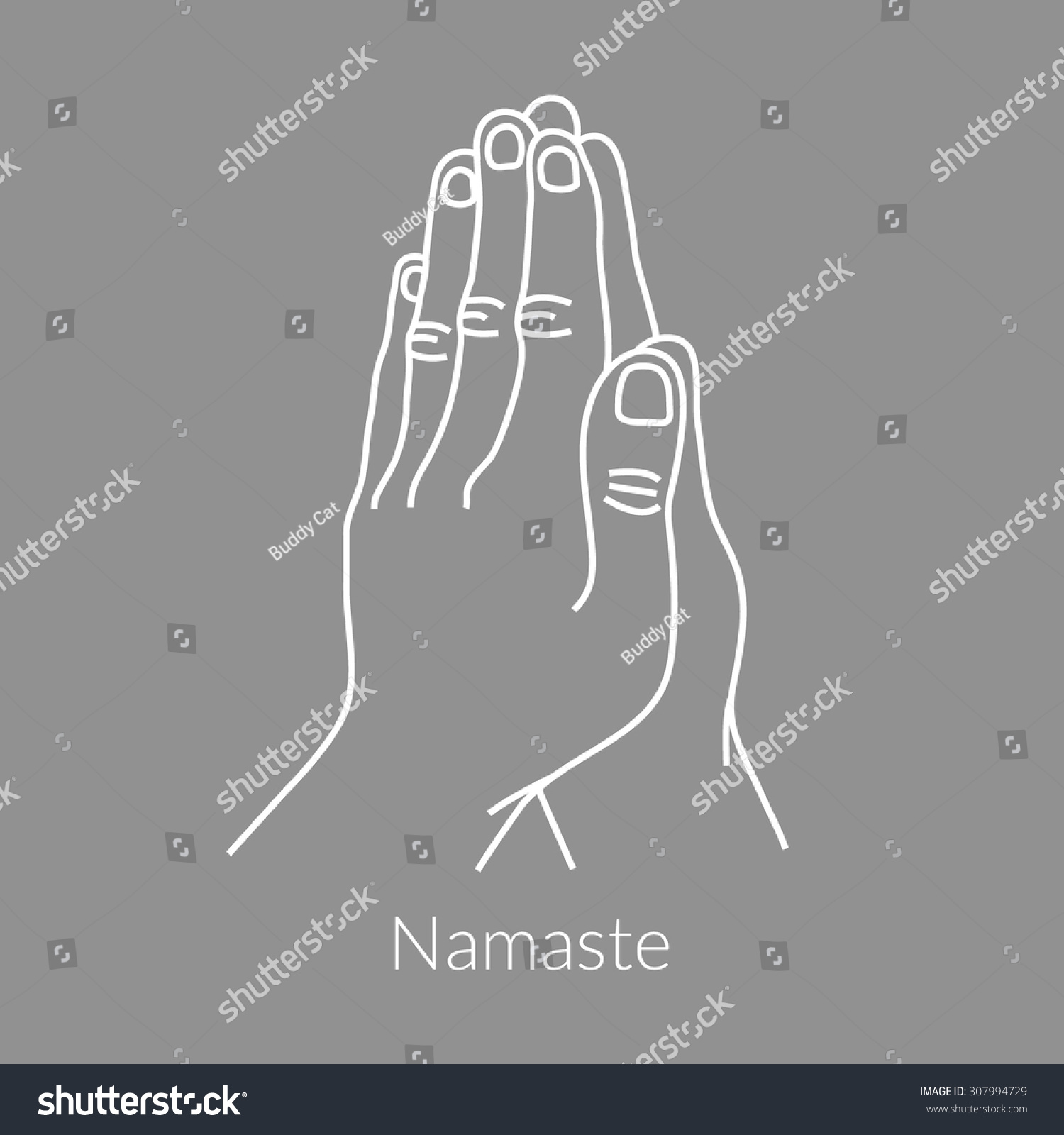 Vector Illustration Indian Welcome Gesture Namaste Stock Vector ...