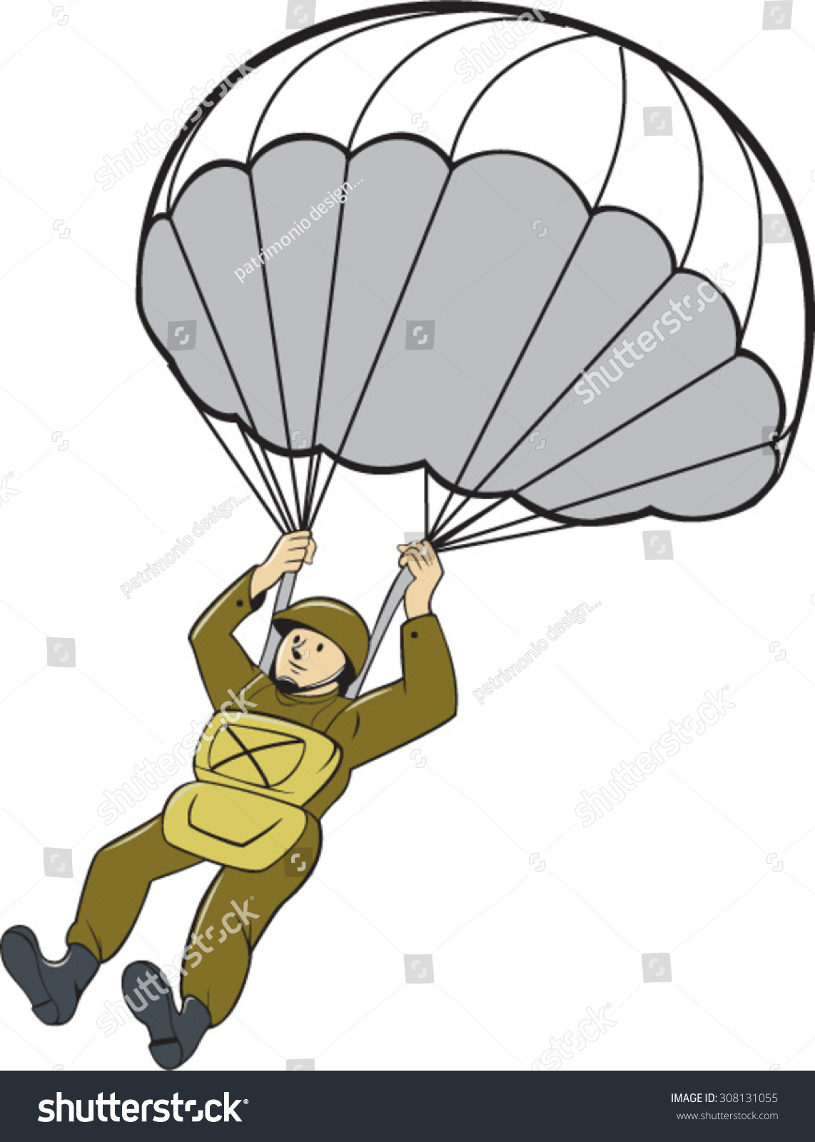 Illustration American World War Two Paratrooper Stock Vector (Royalty ...